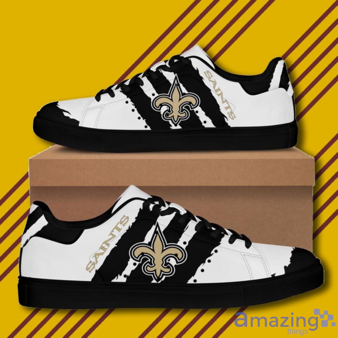 New Orleans Saints NFL Black And White Skate Shoes image New Orleans Saints NFL Black And White Skate Shoes Product Photo 5