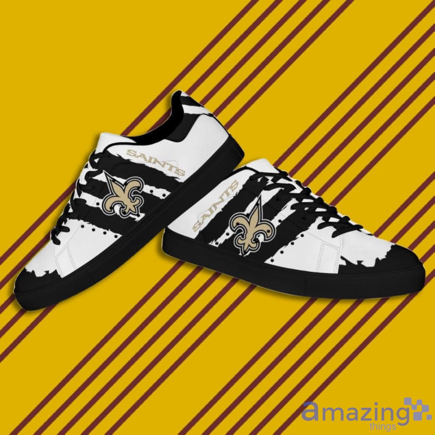 New Orleans Saints NFL Black And White Skate Shoes image New Orleans Saints NFL Black And White Skate Shoes Product Photo 6