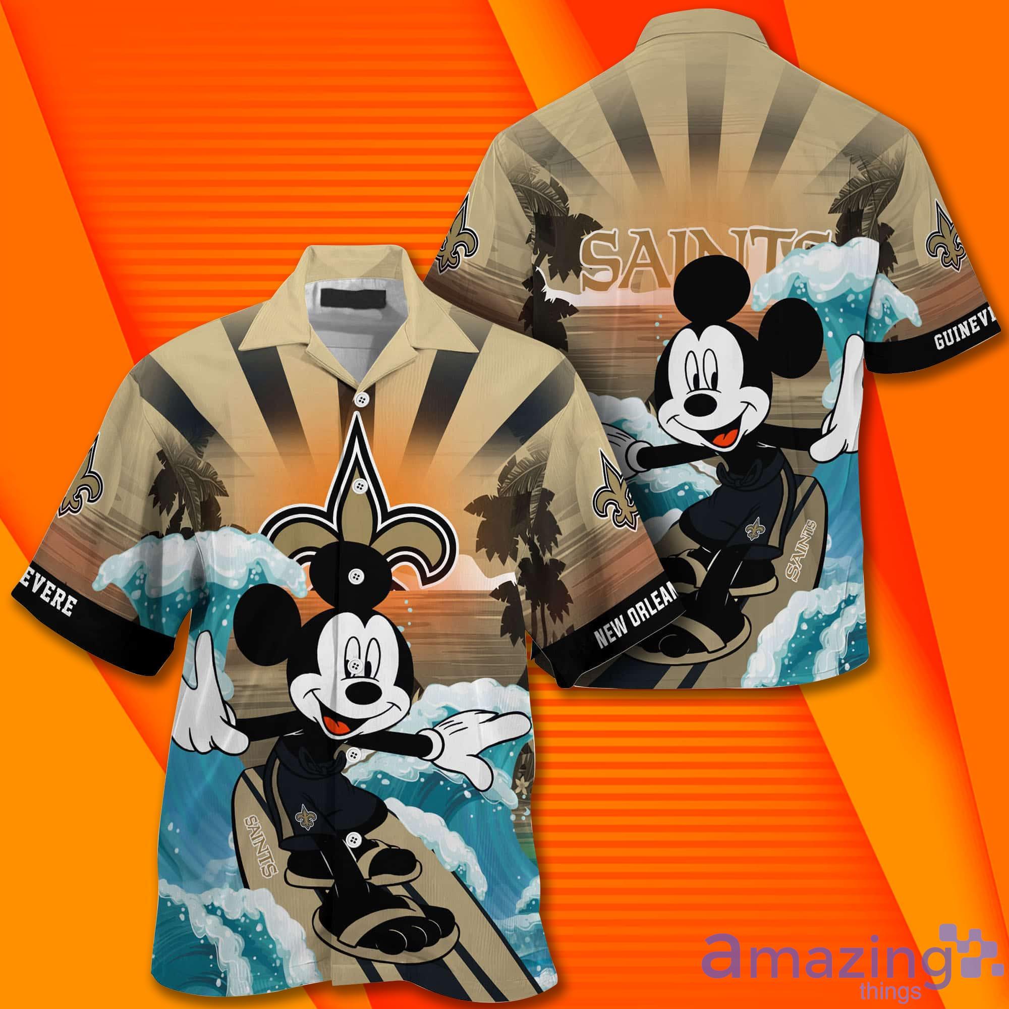 New Orleans Saints NFL Mickey Mouse Custom Name Hawaiian Shirt