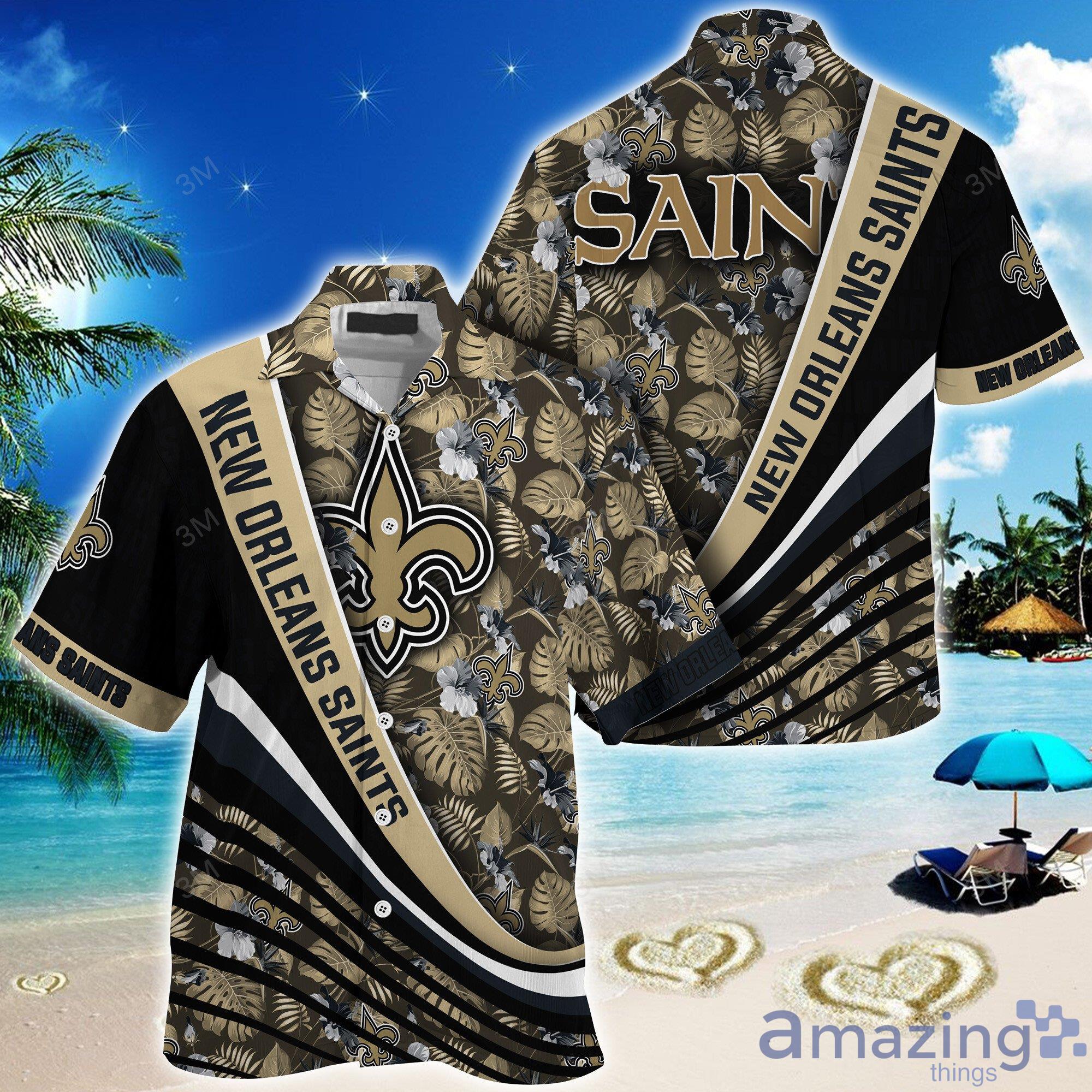 New Orleans Saints 3D Hawaiian Retro NFLTropical Beach Men And