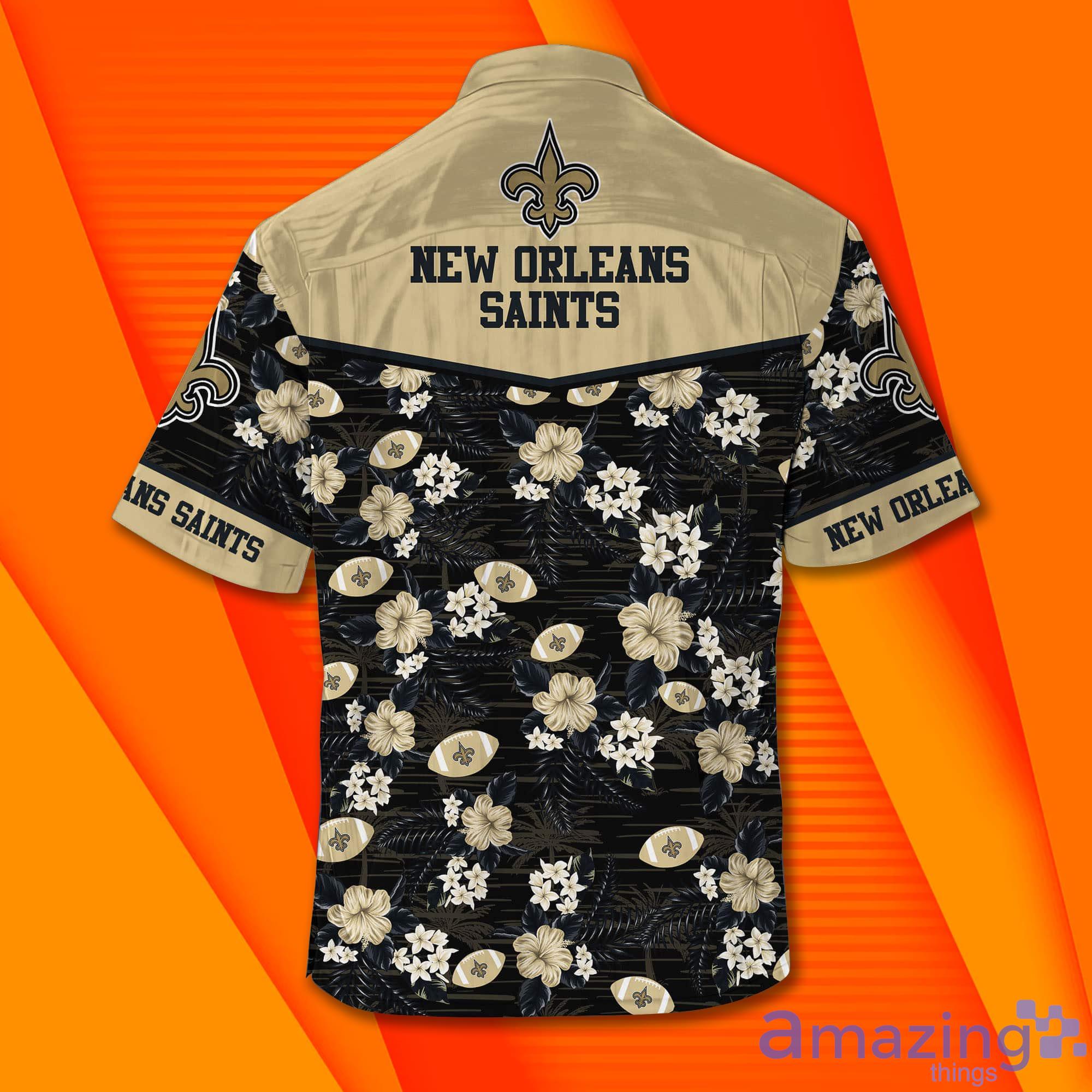New Orleans Saints NFL Tropical Pattern Short Sleeves Hawaiian Shirt image New Orleans Saints NFL Tropical Pattern Short Sleeves Hawaiian Shirt Product Photo 2