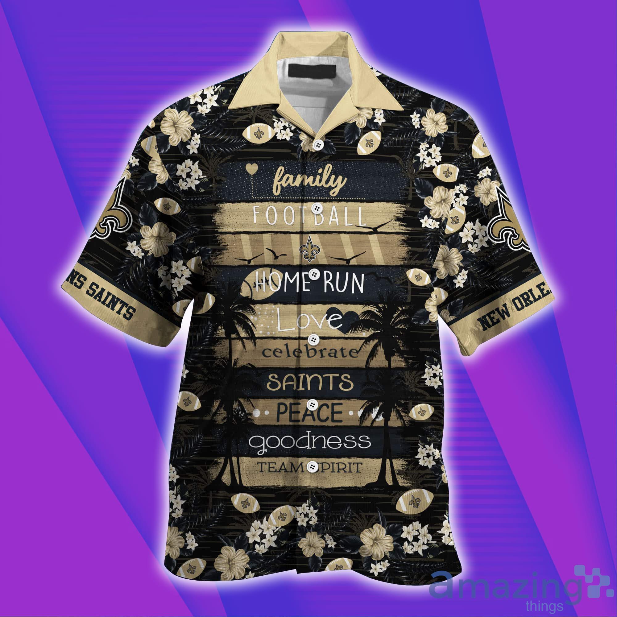 New Orleans Saints NFL Tropical Pattern Short Sleeves Hawaiian Shirt image New Orleans Saints NFL Tropical Pattern Short Sleeves Hawaiian Shirt Product Photo 3