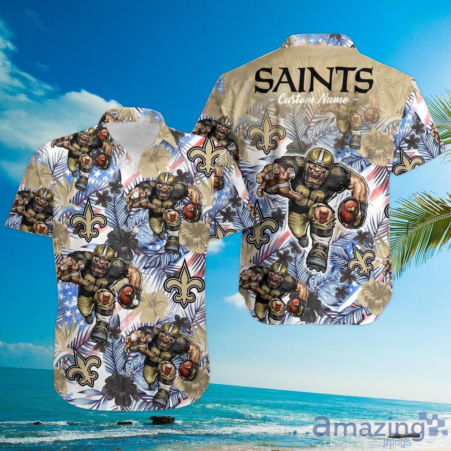 Saints Hawaiian Shirt New Orleans Saints Mens Aloha Tropical Best