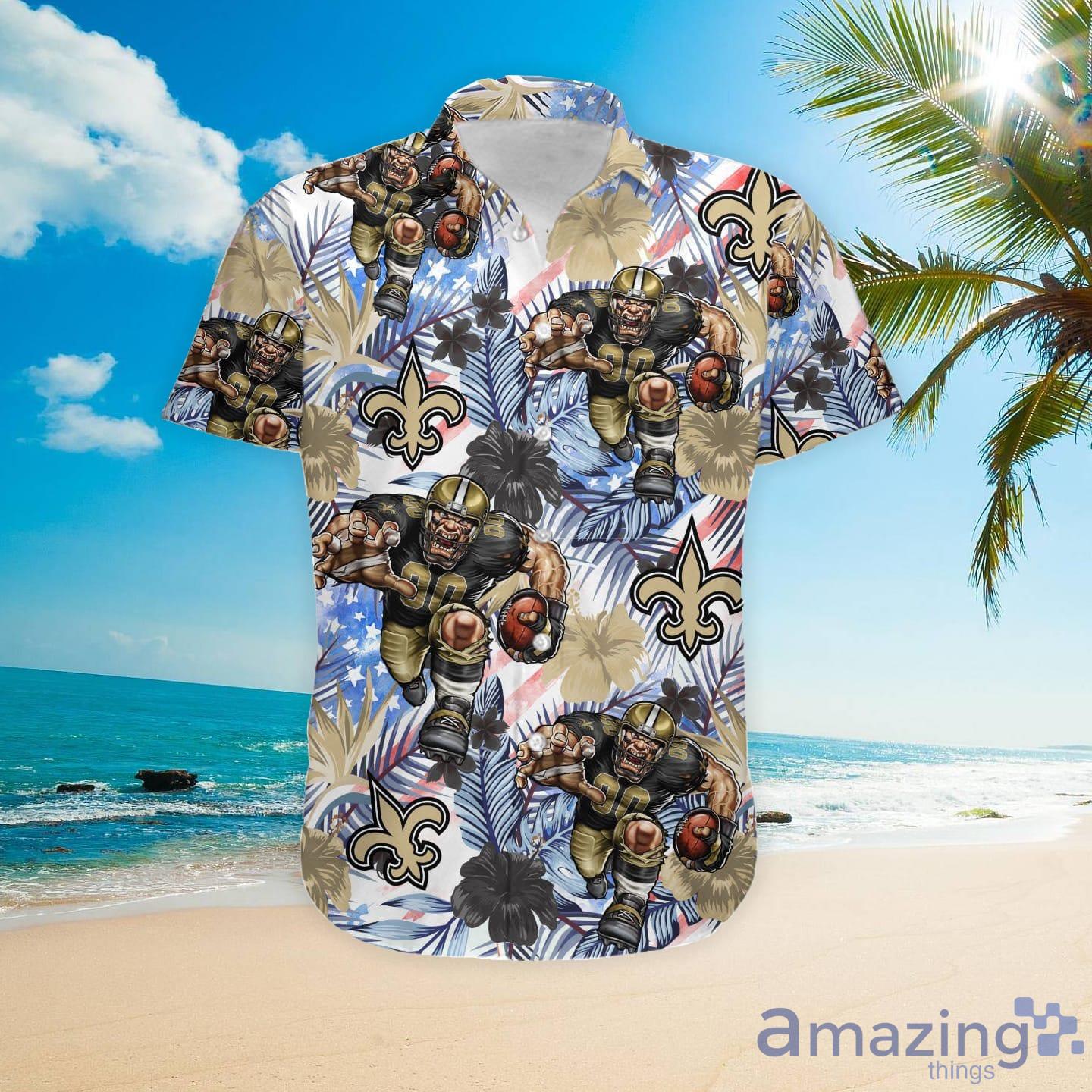 Saints Hawaiian Shirt New Orleans Saints Mens Aloha Tropical Best