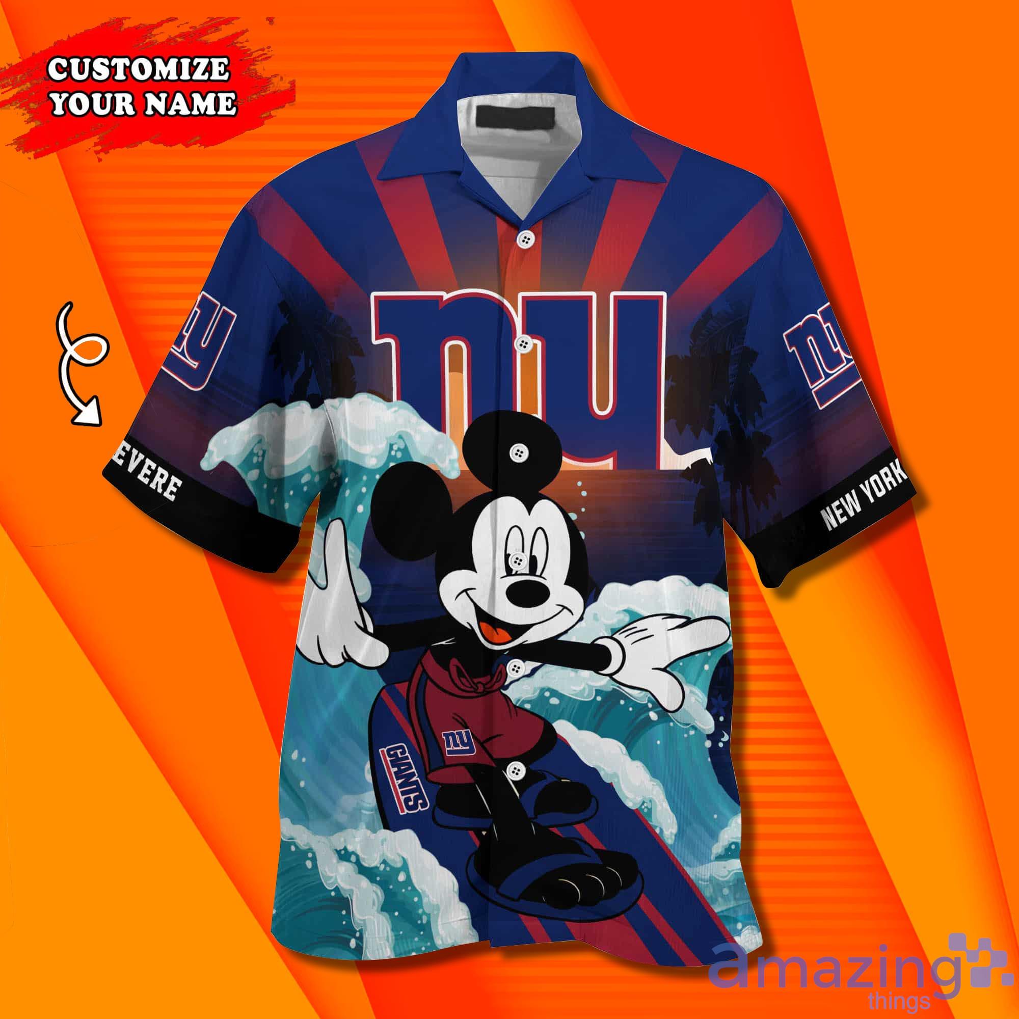 New York Giants Mickey Mouse Hawaiian Shirt, Short