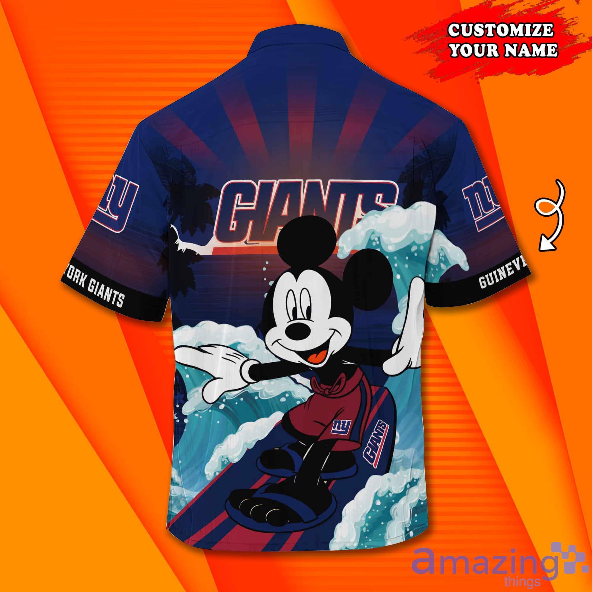 New York Giants NFL Mickey Mouse Custom Name Hawaiian Shirt Product Photo 1