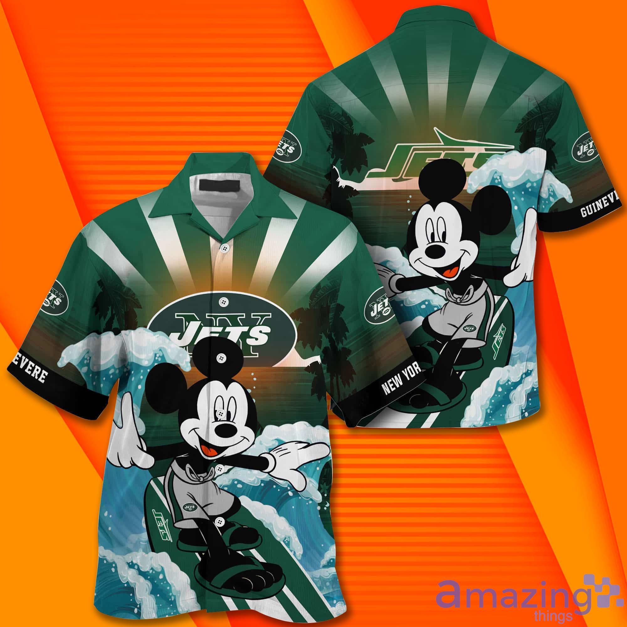 New York Jets NFL Graphic Mickey Hawaiian Shirt, 3D Printed