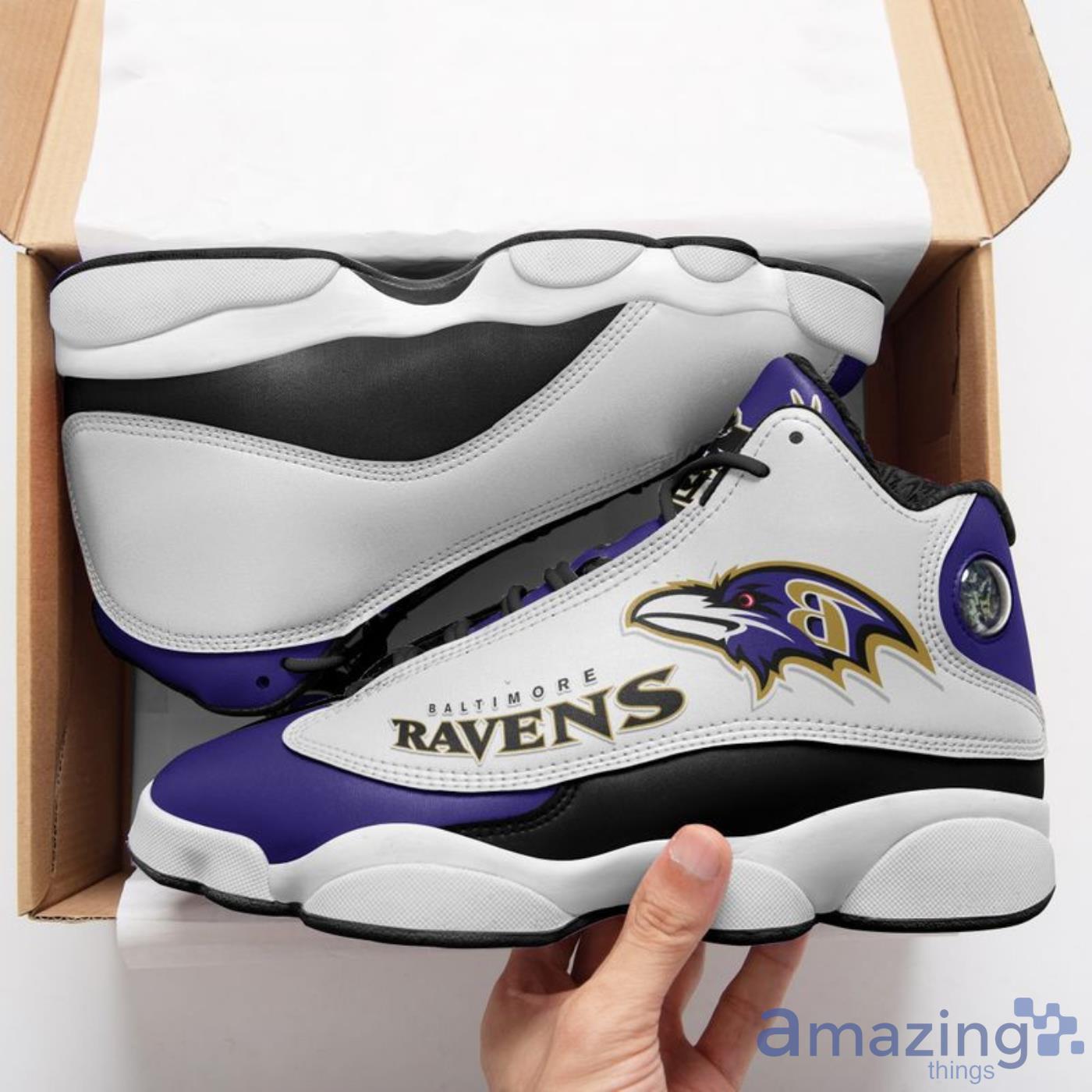 Nfl Baltimore Ravens Limited Edition Air Jordan 13 For Fans Sneakers image Nfl Baltimore Ravens Limited Edition Air Jordan 13 For Fans Sneakers