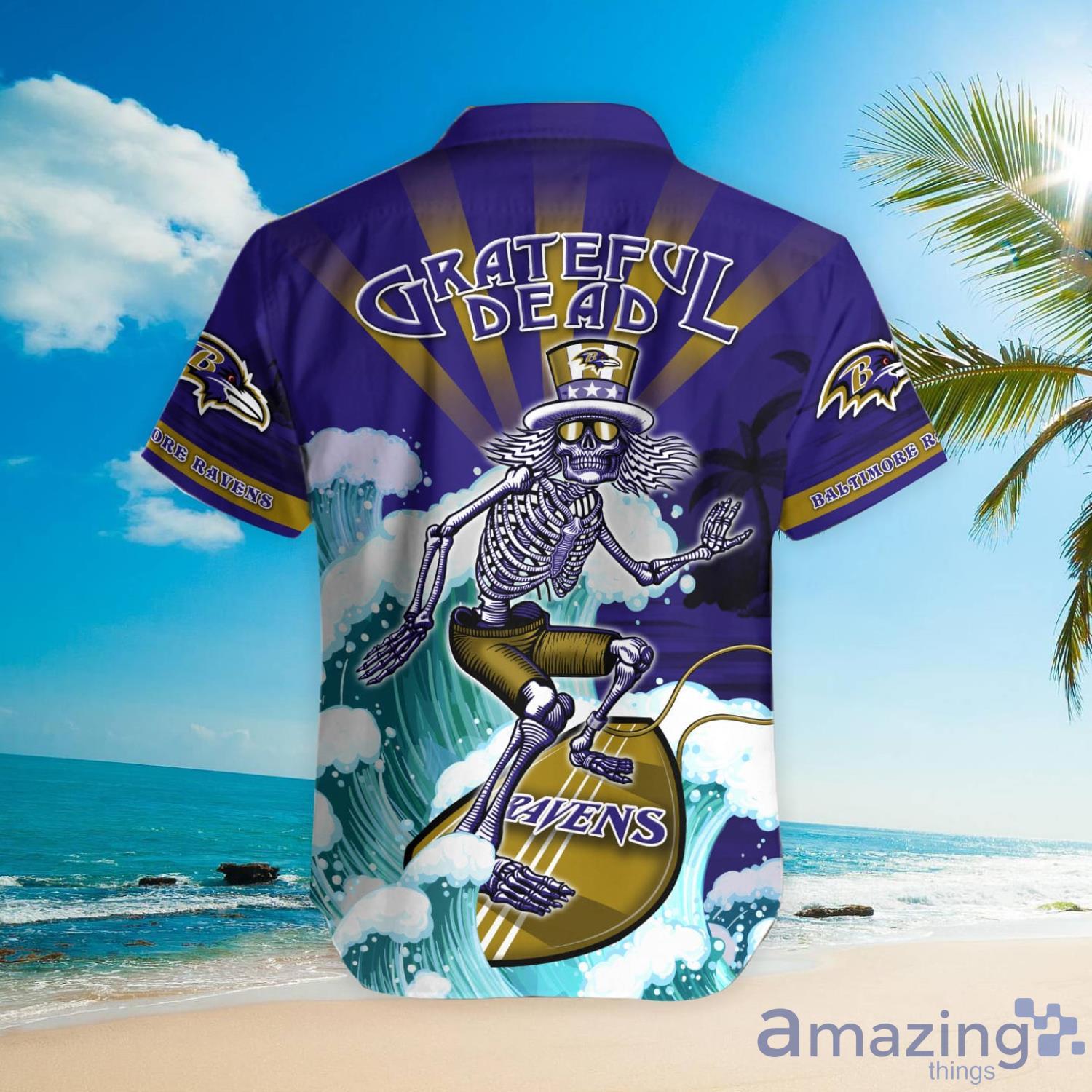 Baltimore Ravens Hawaiian Shirts Mens Wear Button-down Shirt Beach