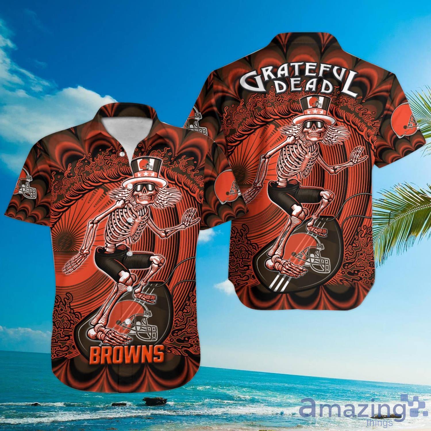 NFL Cleveland Browns Grateful Dead Hawaiian Shirt For Fans Product Photo 1