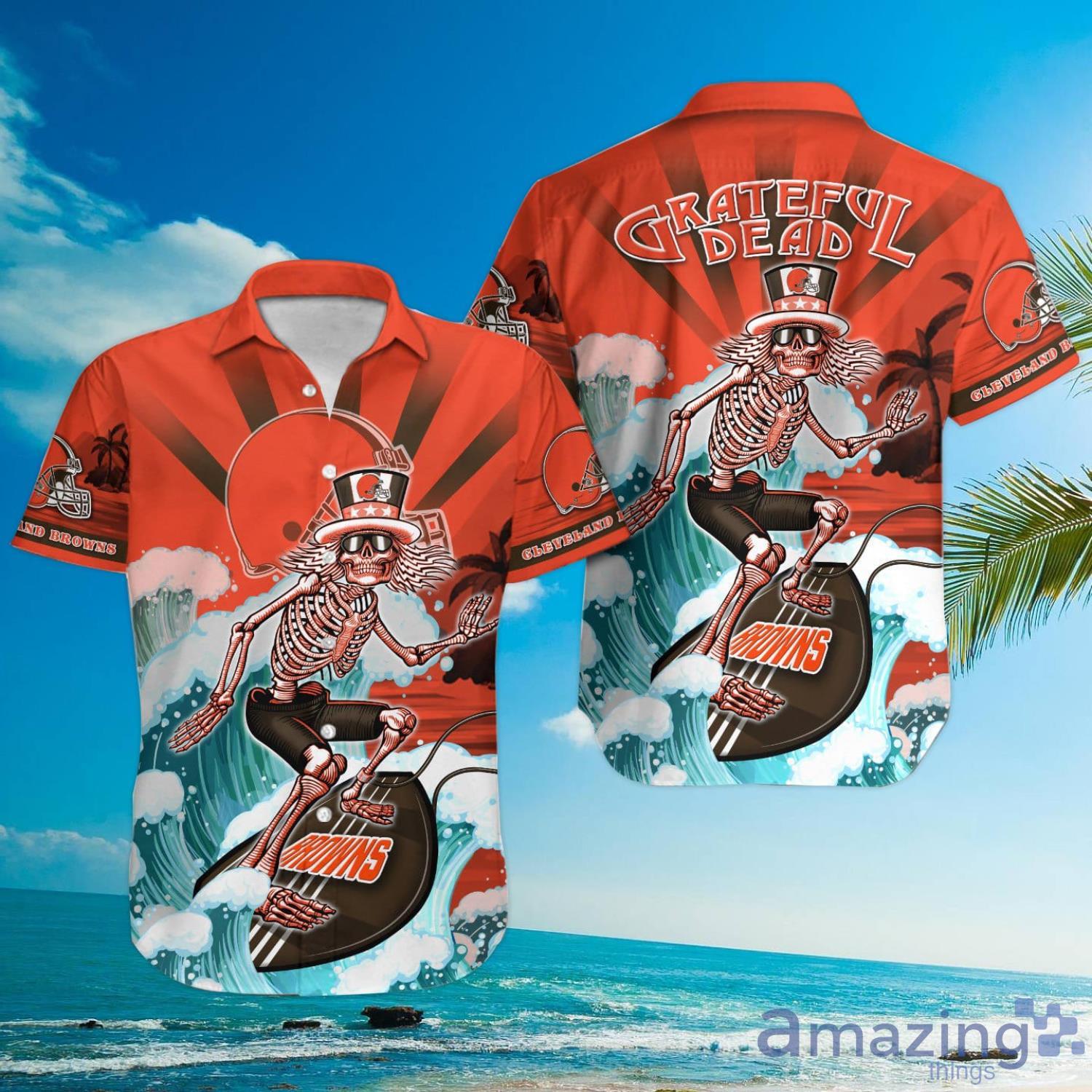 NFL Cleveland Browns Grateful Dead Hawaiian Shirt Product Photo 1