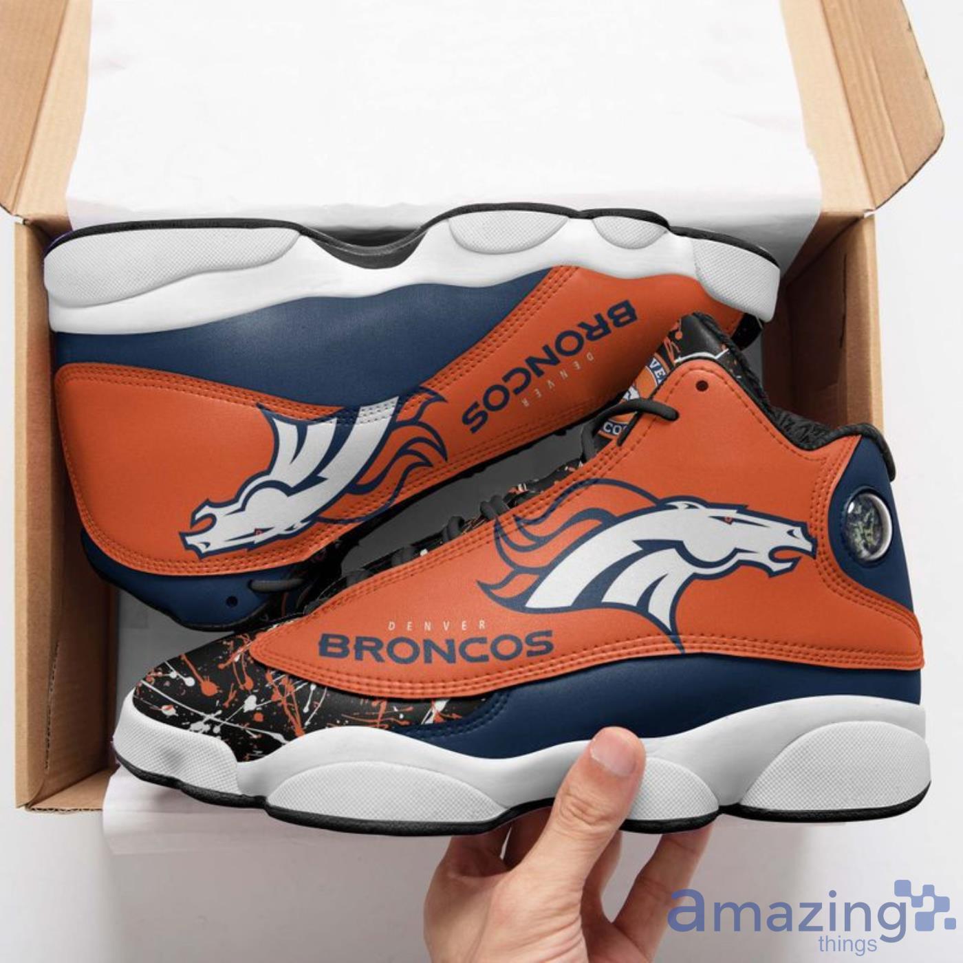 Nfl Denver Broncos Limited Edition Air Jordan 13 For Fans Sneakers