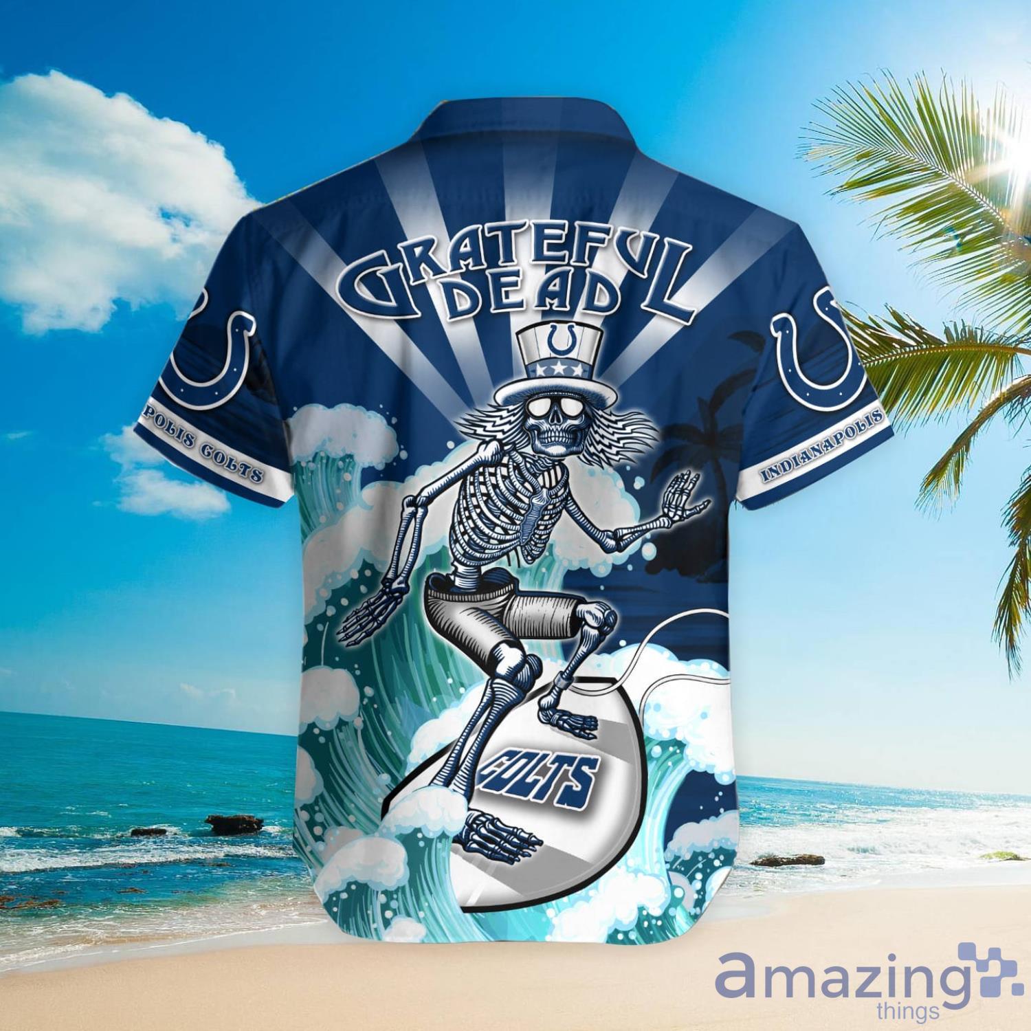 Custom Name Indianapolis Colts Hawaiian Shirt, Grateful Dead Symbol,  Hawaiian Style Shirts - Perfect Gifts For Your Loved Ones