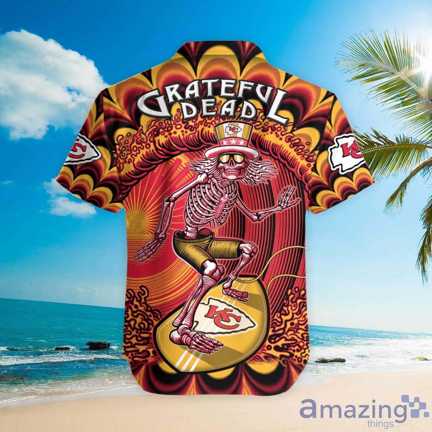 Custom Name Nfl Kansas City Chiefs Grateful Dead Hawaiian Shirt