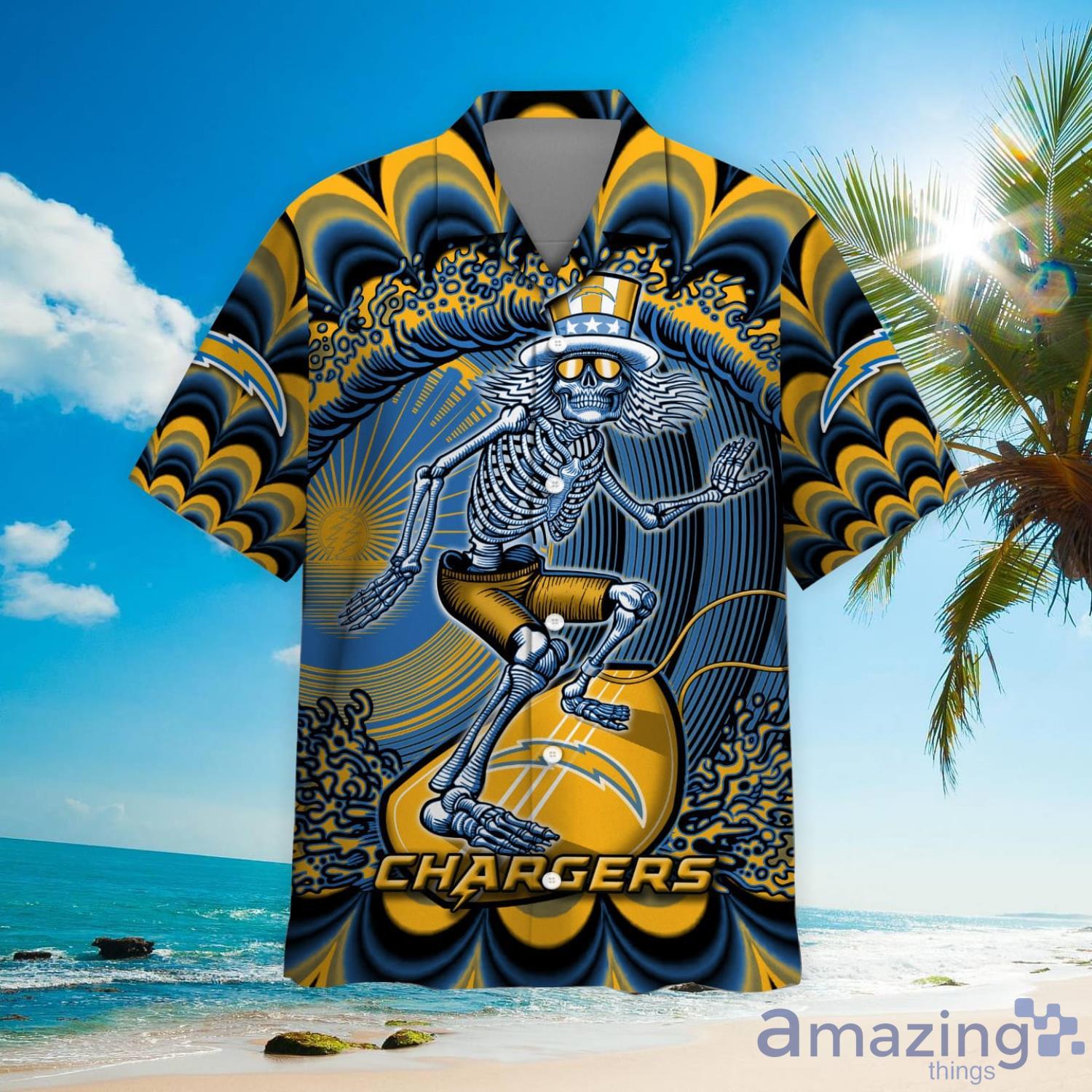 Nfl Los Angeles Chargers Grateful Dead Hawaiian Shirt