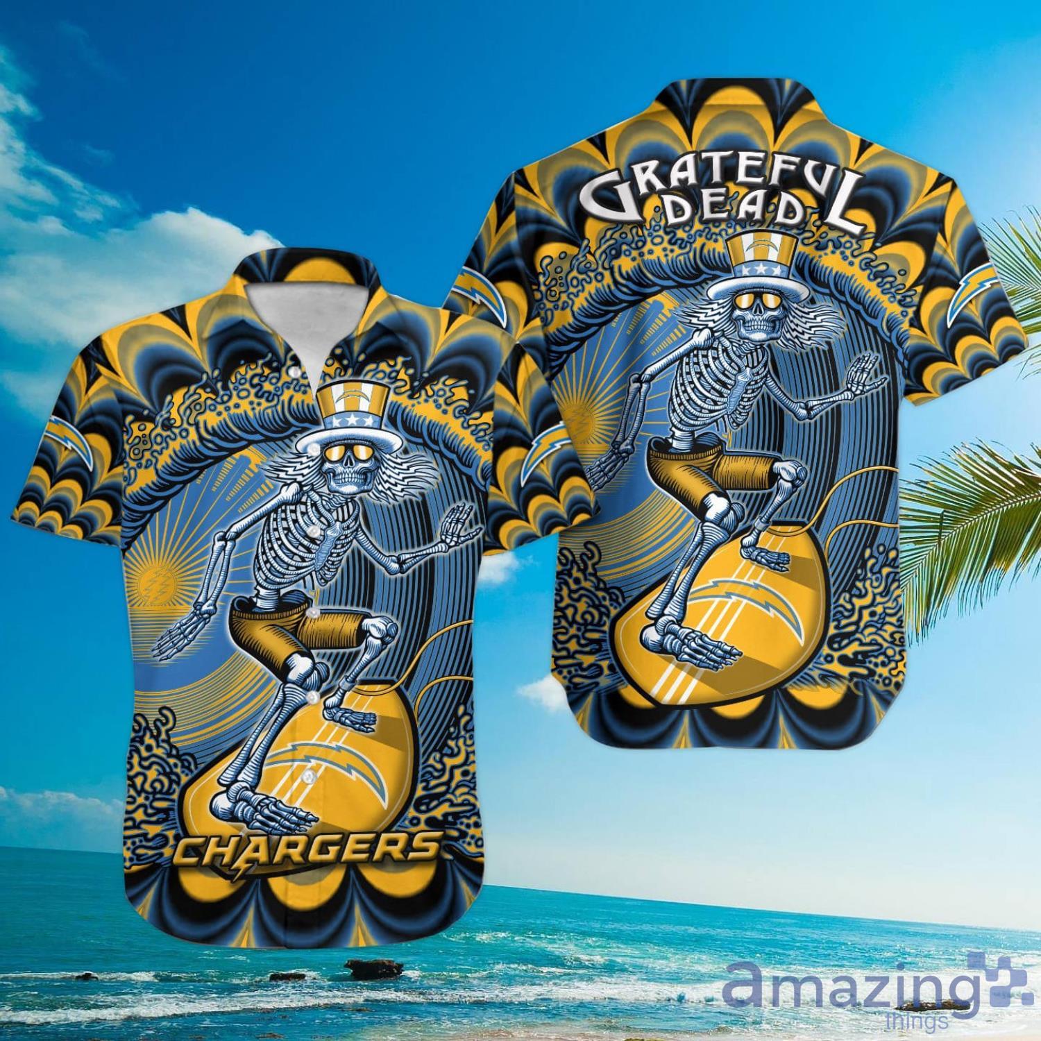 Nfl Los Angeles Chargers Grateful Dead Hawaiian Shirt