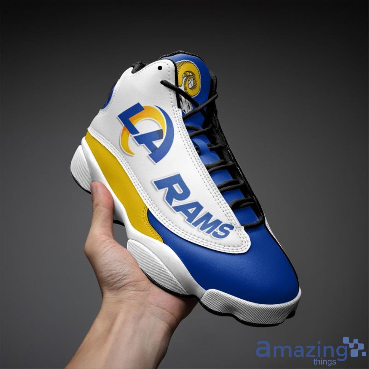 Los Angeles Rams Yellow Air Jordan 13 Shoes For Fans