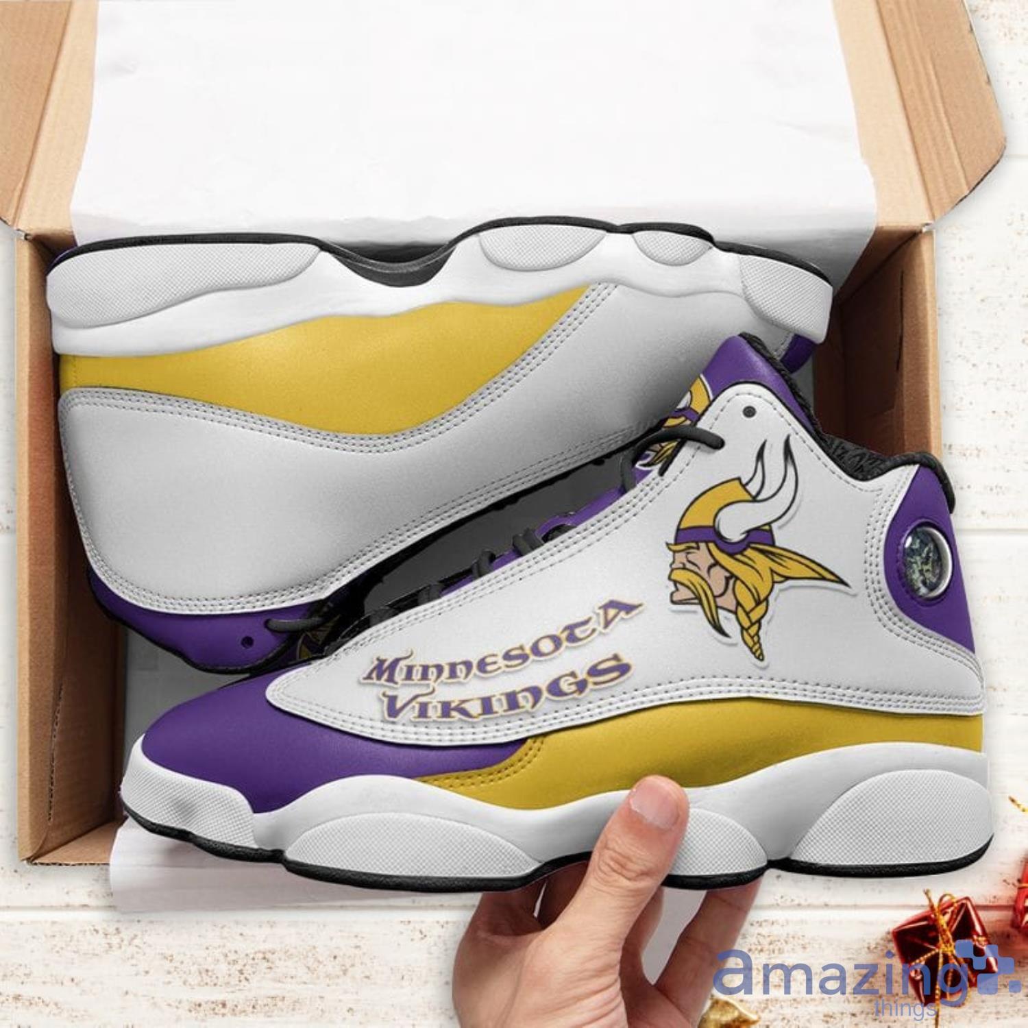 Minnesota Vikings Nfl Air Jordan 13 Custom Sneakers For Fans