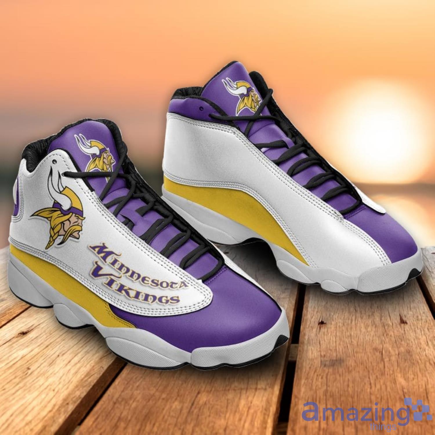 Nfl Minnesota Vikings Sport Team Air Jordan 13 For Fans Sneakers