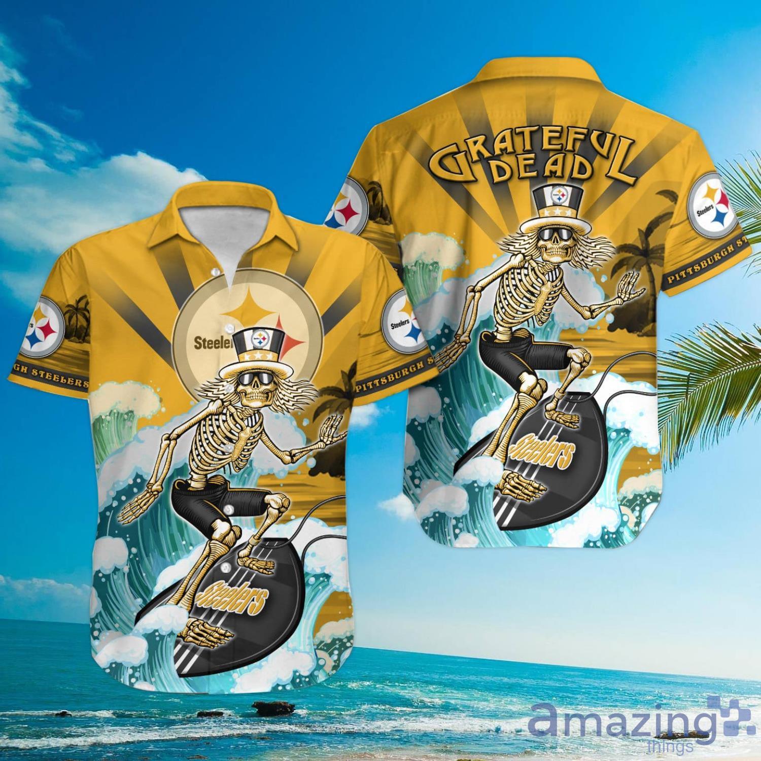 NFL Pittsburgh Steelers Grateful Dead Hawaiian Shirt - Tagotee