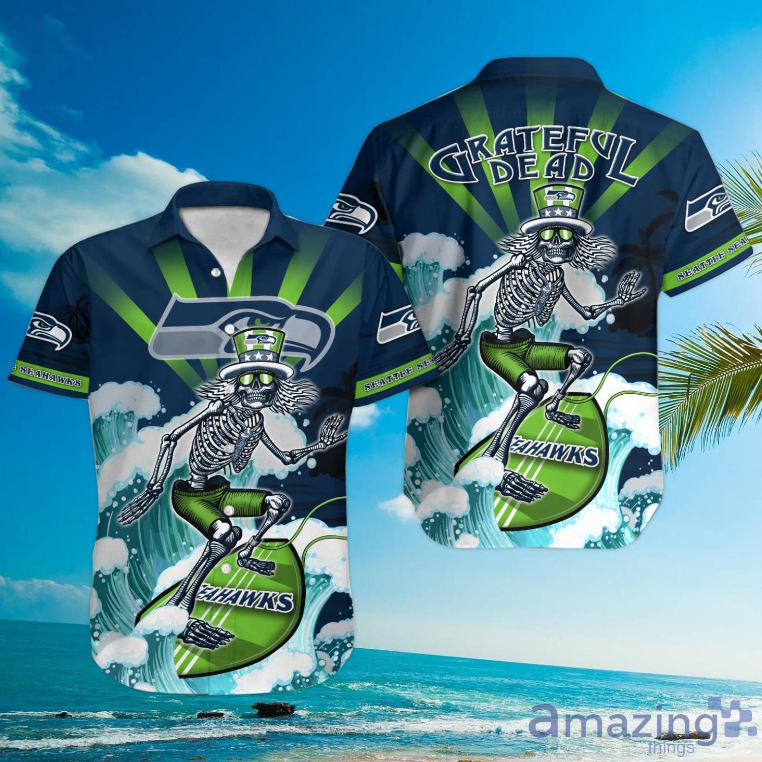 NFL Seattle Seahawks Grateful Dead Hawaiian Shirt Product Photo 1