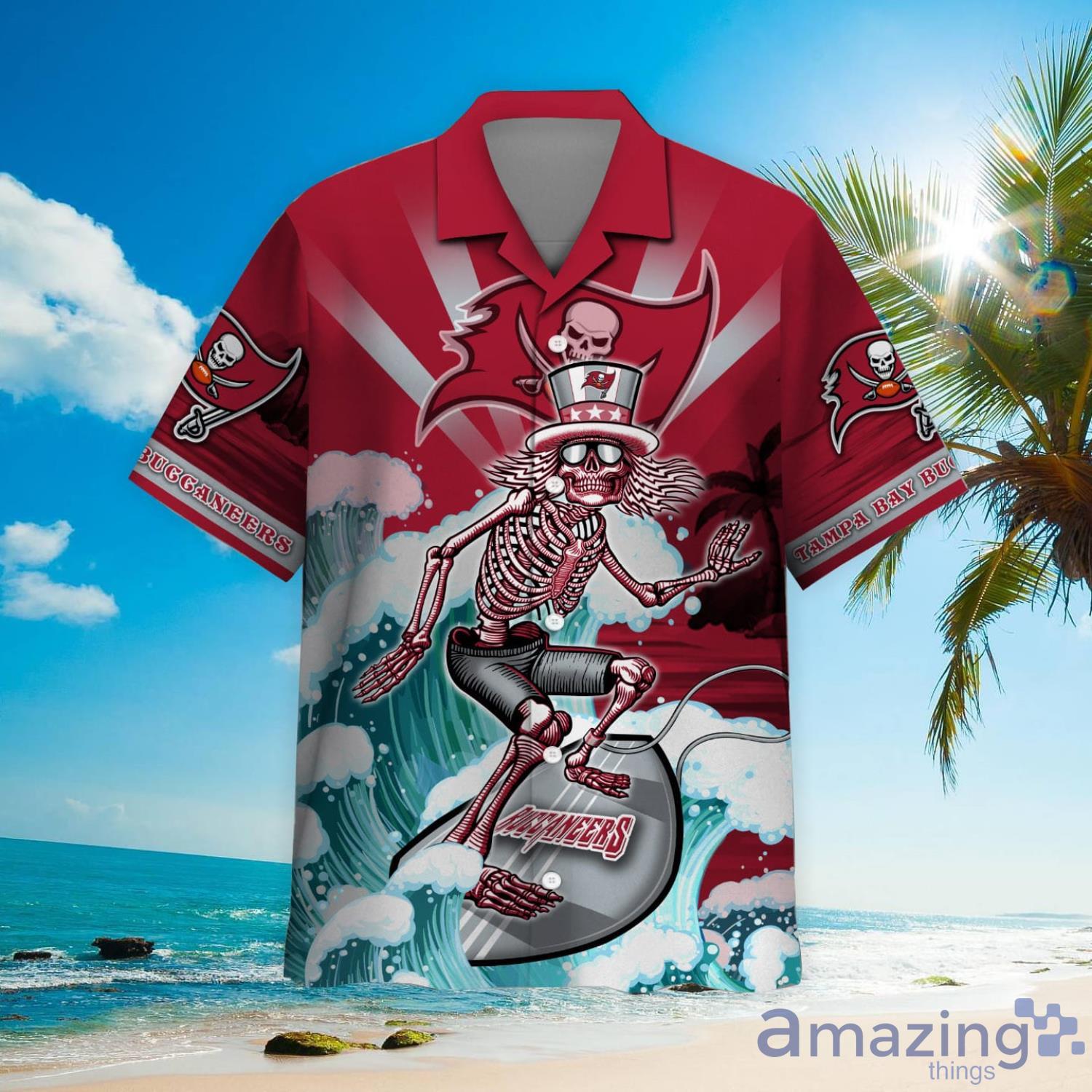 Nfl Tampa Bay Buccaneers Grateful Dead Hawaiian Shirt - Shibtee