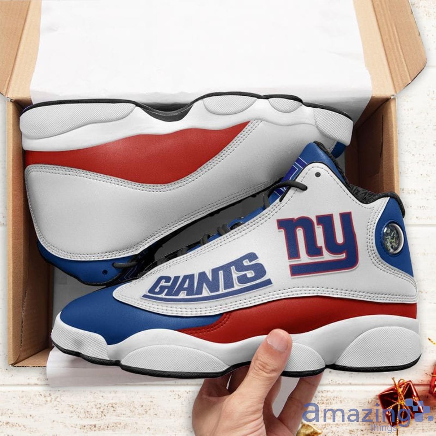 NFL New York Giants Custom Name Air Jordan 13 Shoes V2 –