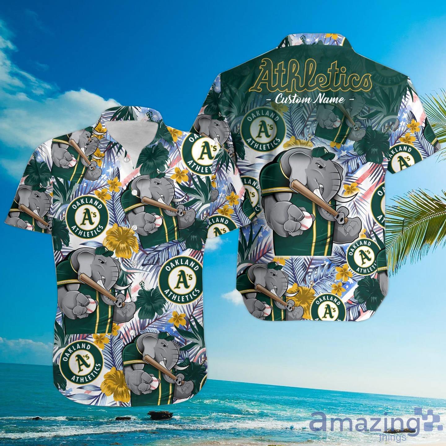 Oakland Athletics Tropical Pattern Hawaiian Shirt And Shorts