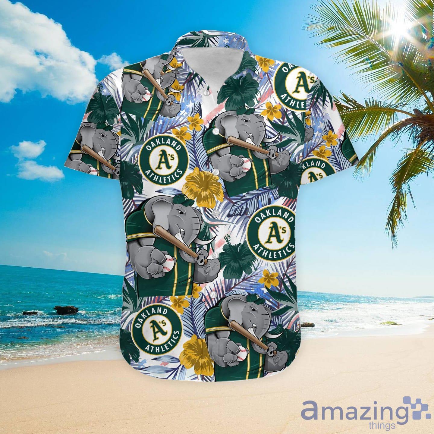Oakland Athletics Tropical Floral Custom Name Aloha Hawaiian Shirt