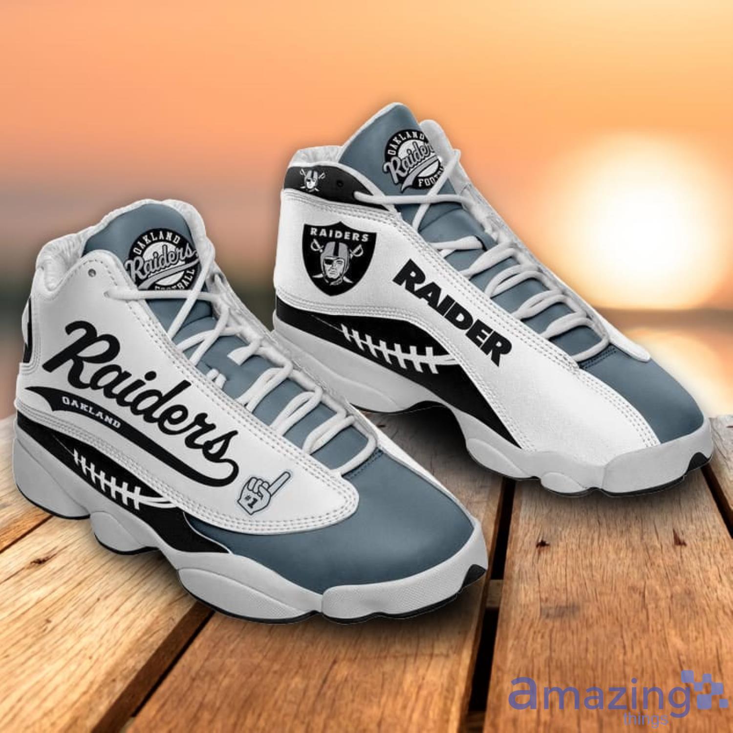 Oakland Raiders Air Jordan 13 Sneakers Football Team Sneakers Product Photo 1