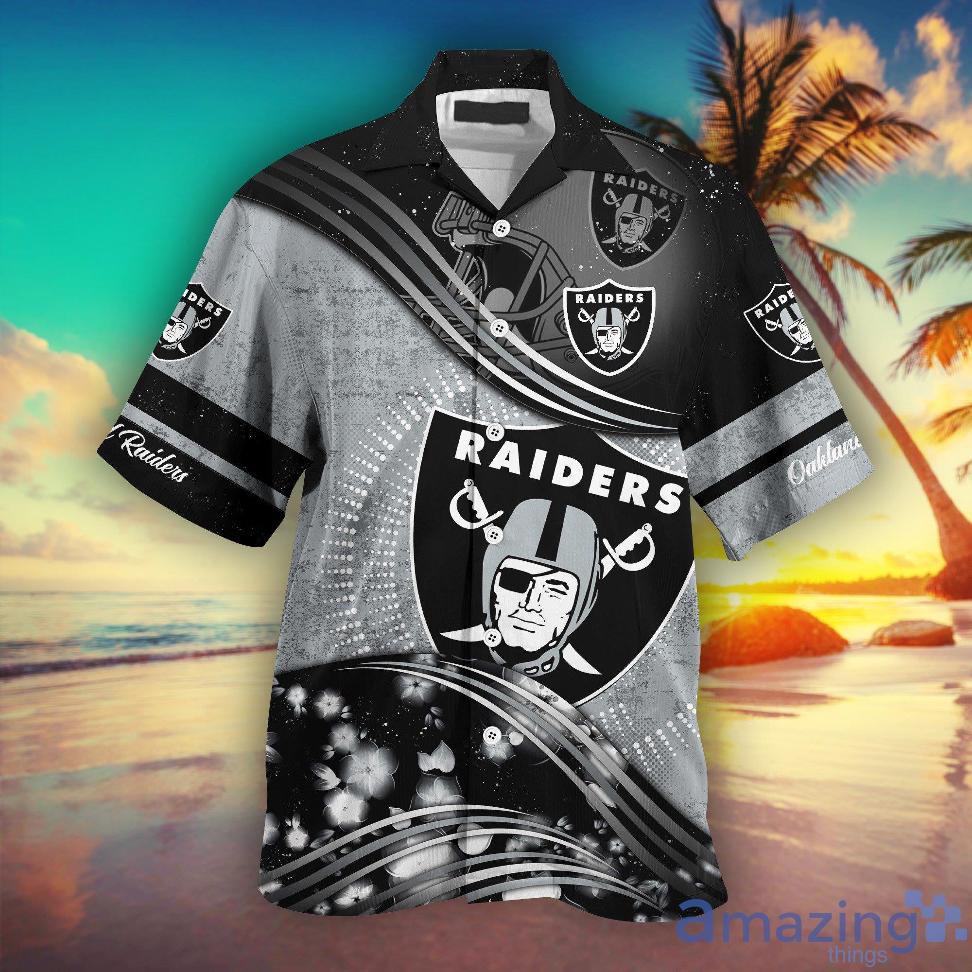 Oakland Raiders Hawaiian Shirt Long Sleeve Button Down