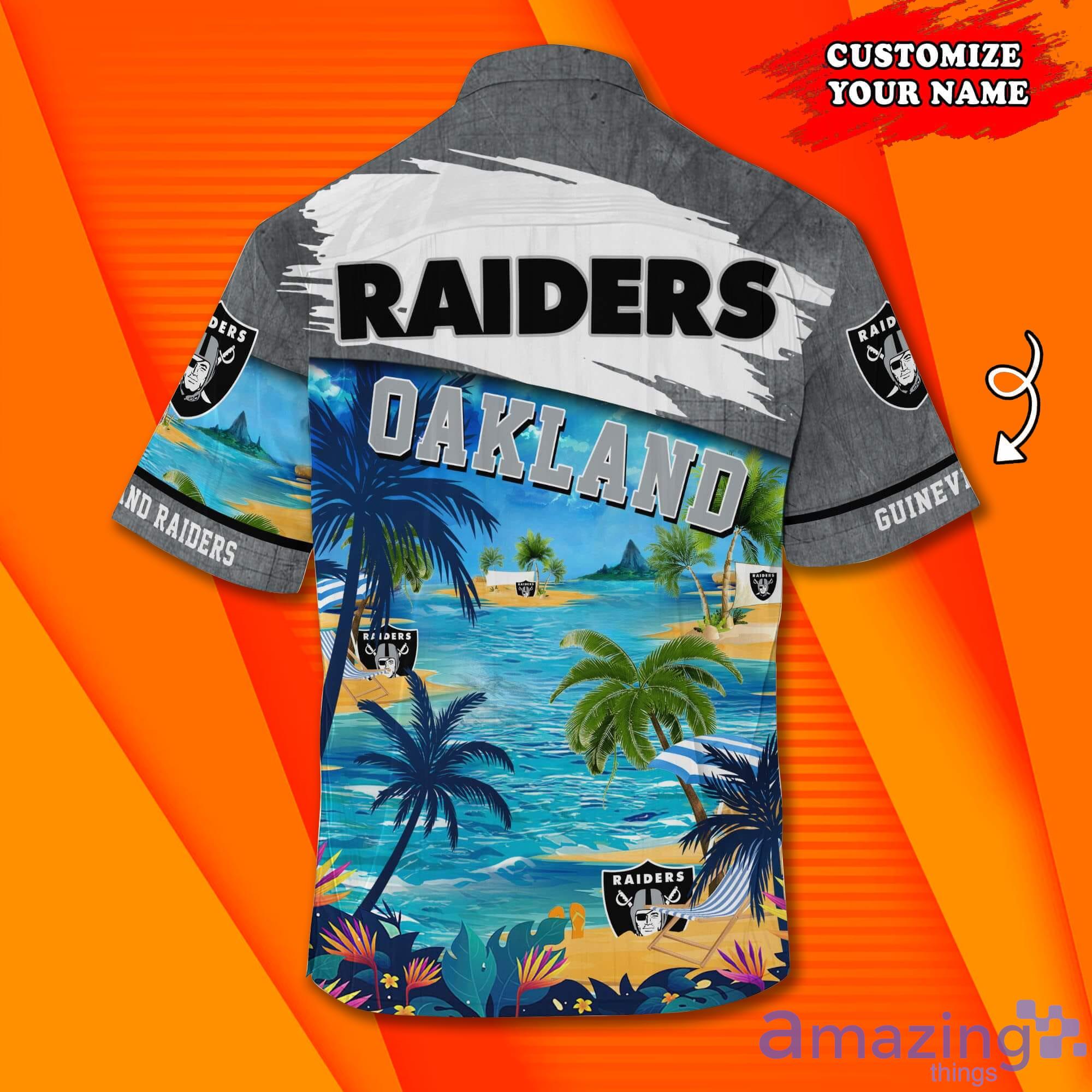 Oakland Raiders NFL Custom Name Hawaiian Shirt Summer Shirt Product Photo 1