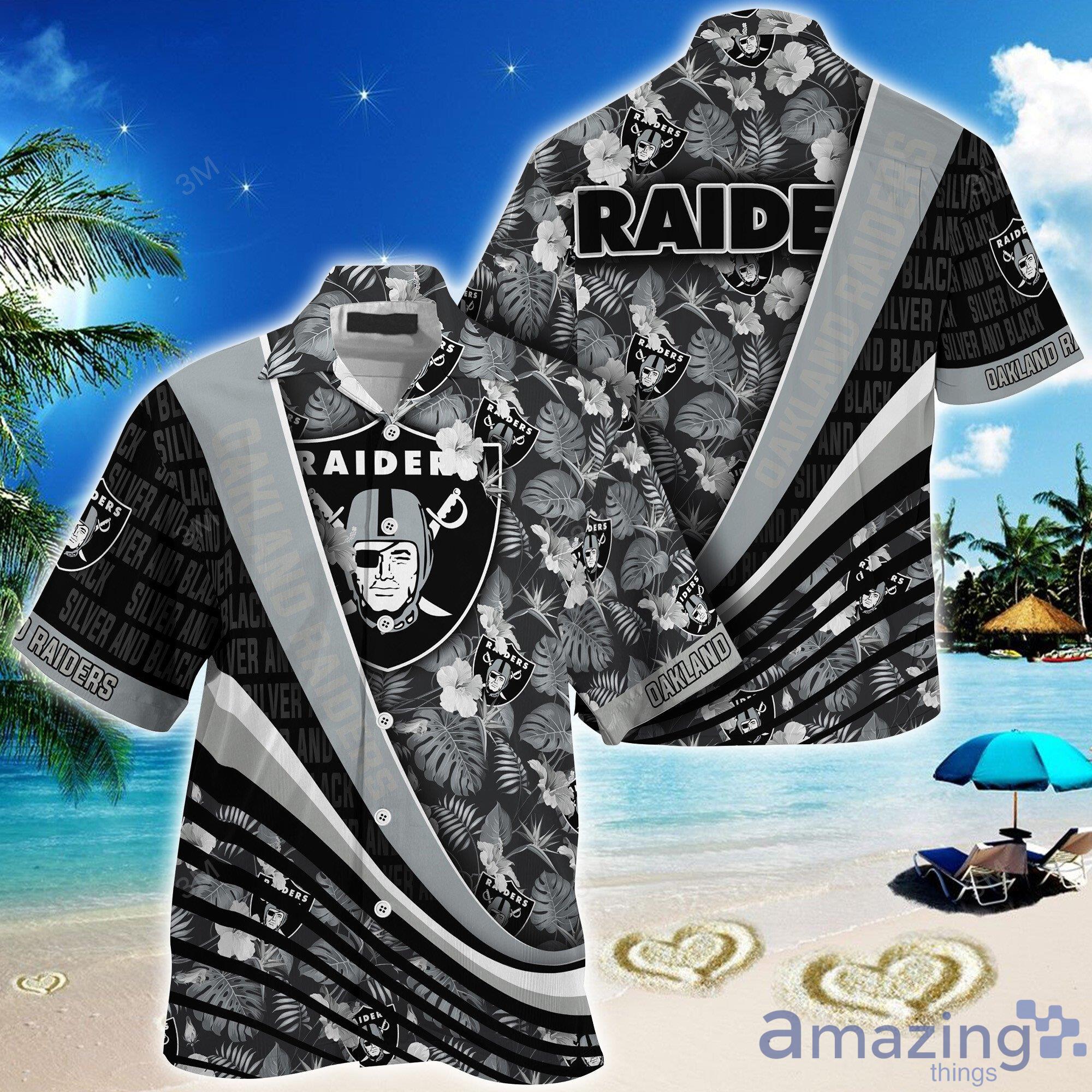 Nfl Las Vegas Raiders Hawaiian Shirt Tropical Flower Pattern