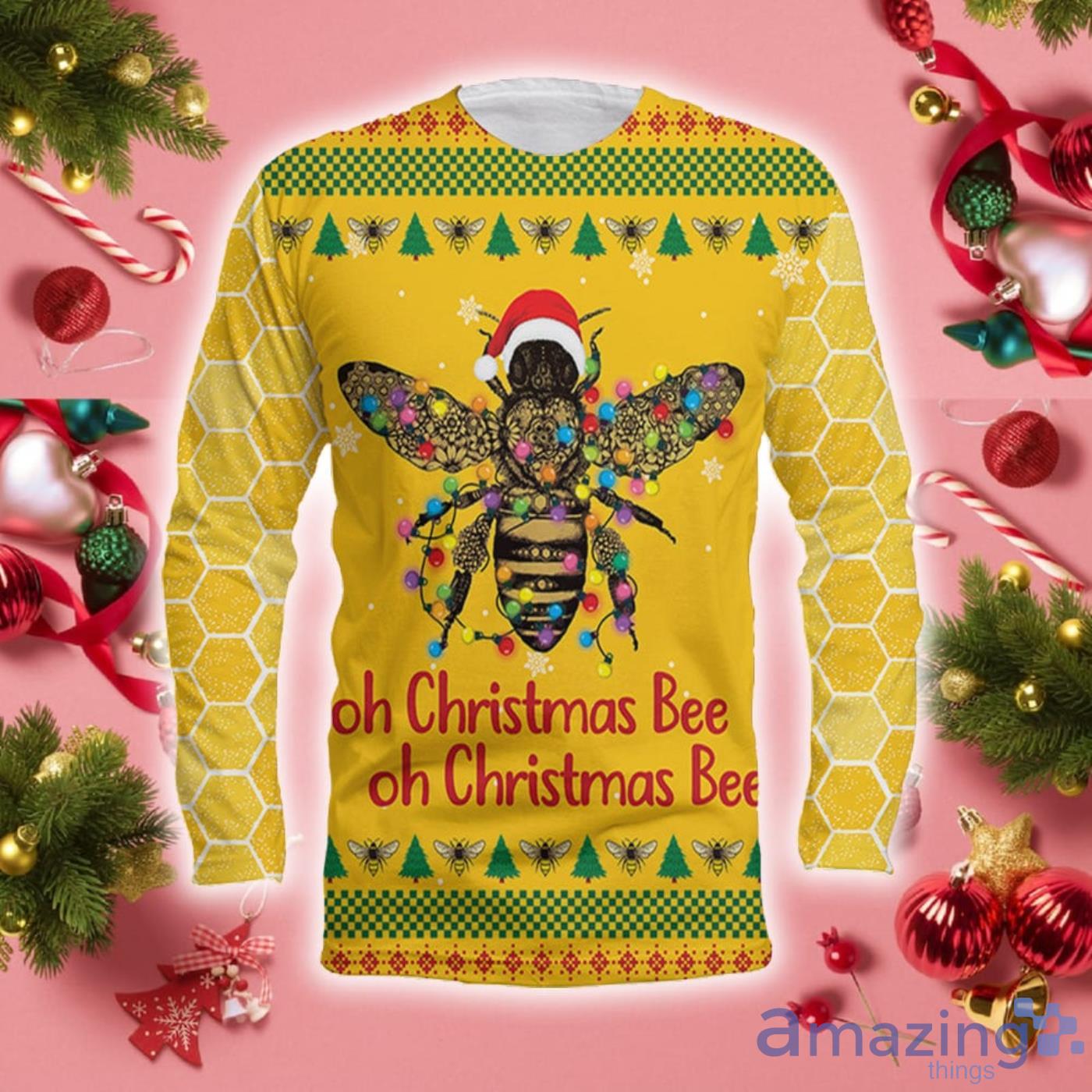 Bee Merry Christmas All Over Print 3D Hoodie