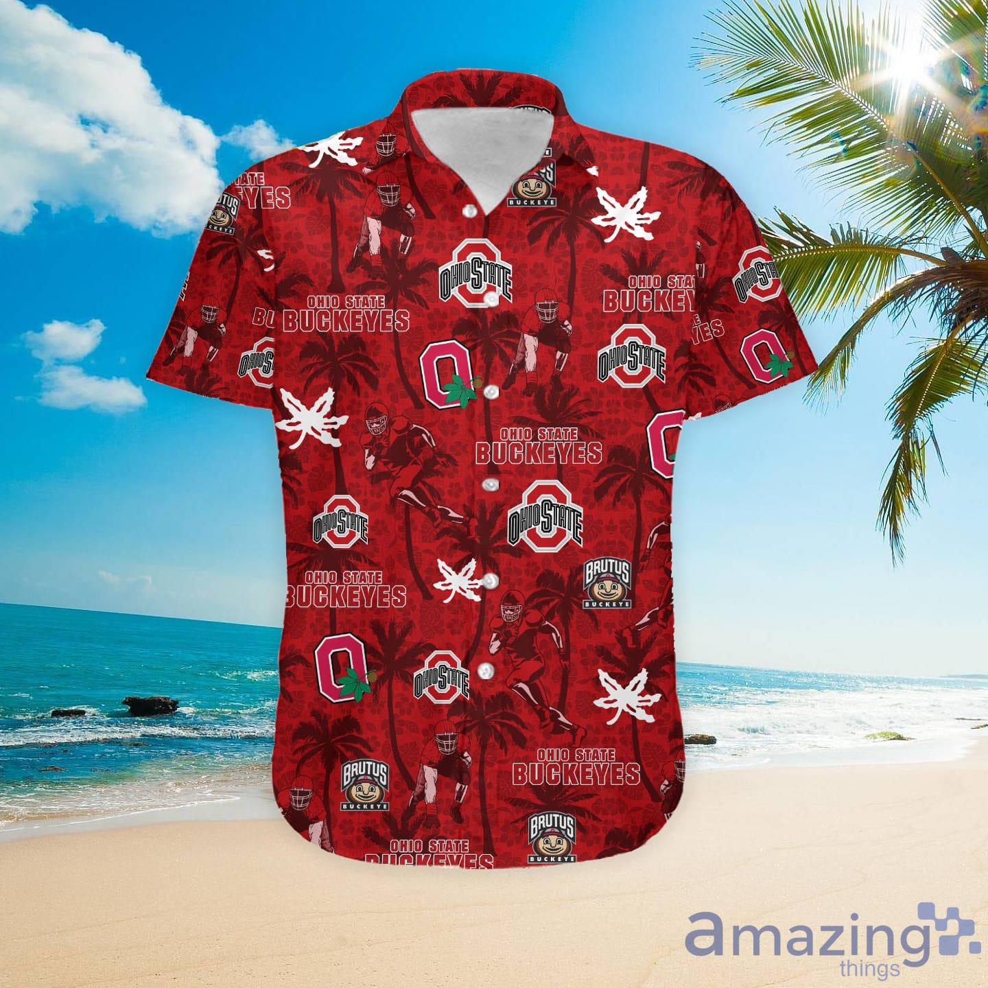 Ohio State Buckeyes NCAA Flower Custom Hawaiian Shirt 3D Shirt