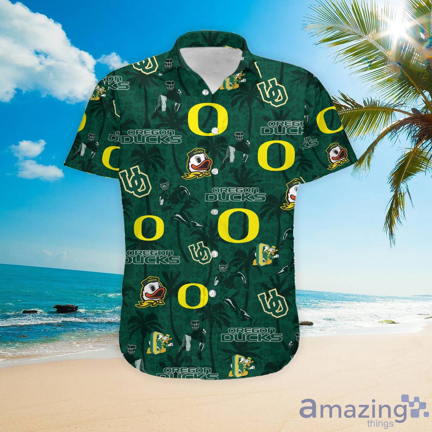 Oregon Ducks Custom Name Tropical Beach Coconut Tree Hawaiian Shirt image Oregon Ducks Custom Name Tropical Beach Coconut Tree Hawaiian Shirt Product Photo 4