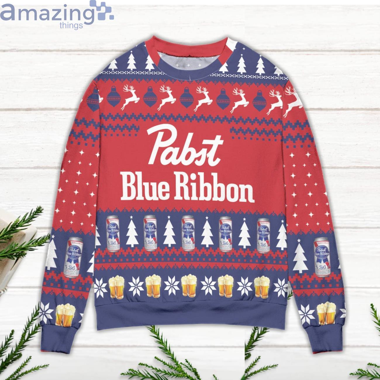 Pabst Blue Ribbon In My Veins Jesus In My Heart Ugly Sweater