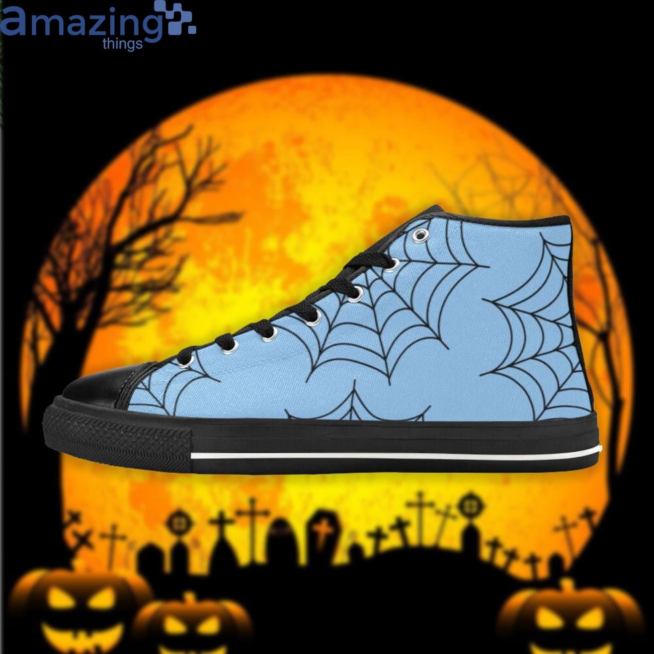 Pastel Goth Blue Spiderweb High Top Shoes image Pastel Goth Blue Spiderweb High Top Shoes Product Photo 2