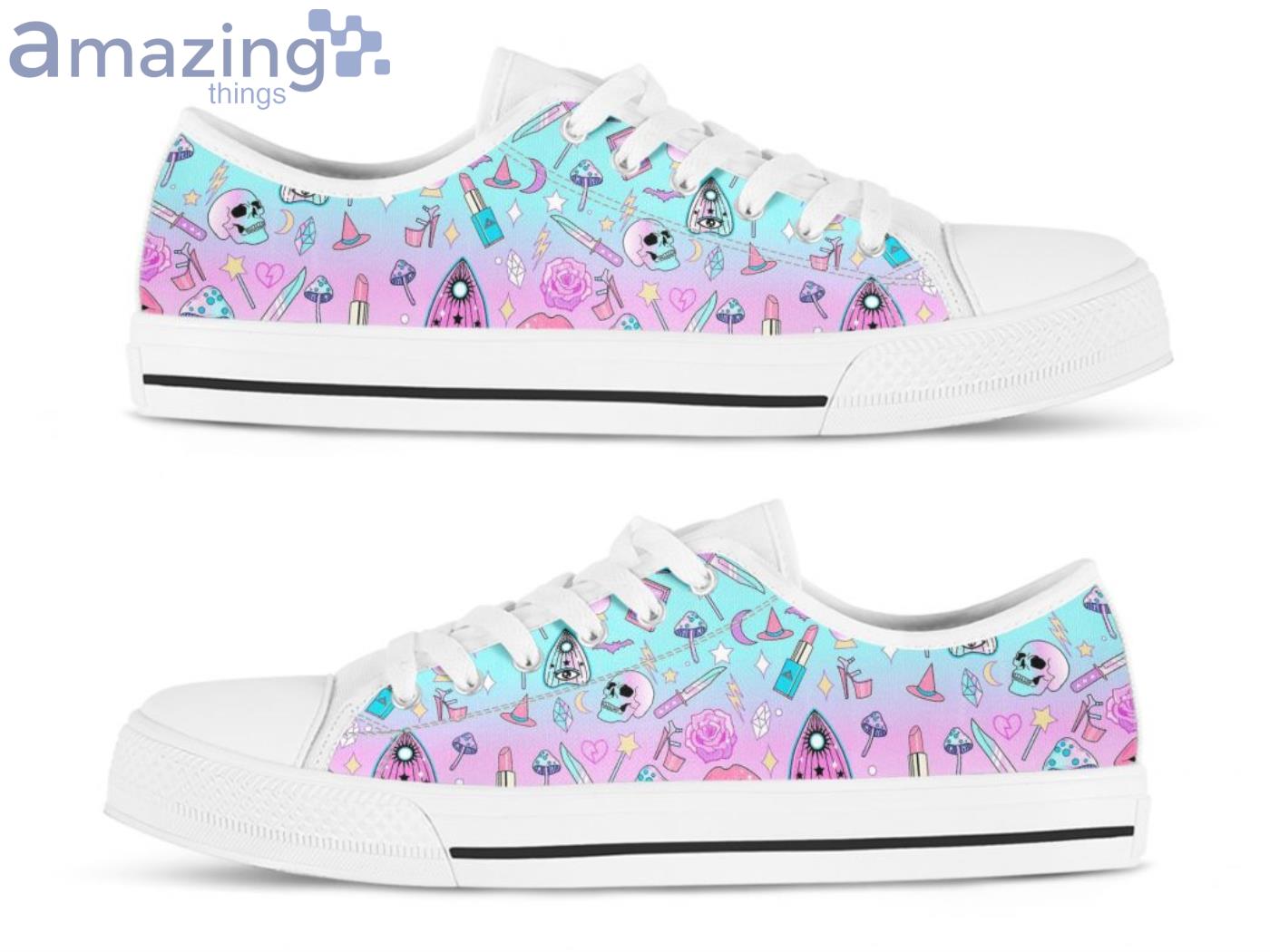 Pastel Goth Pattern Low Top Shoes image Pastel Goth Pattern Low Top Shoes Product Photo 2