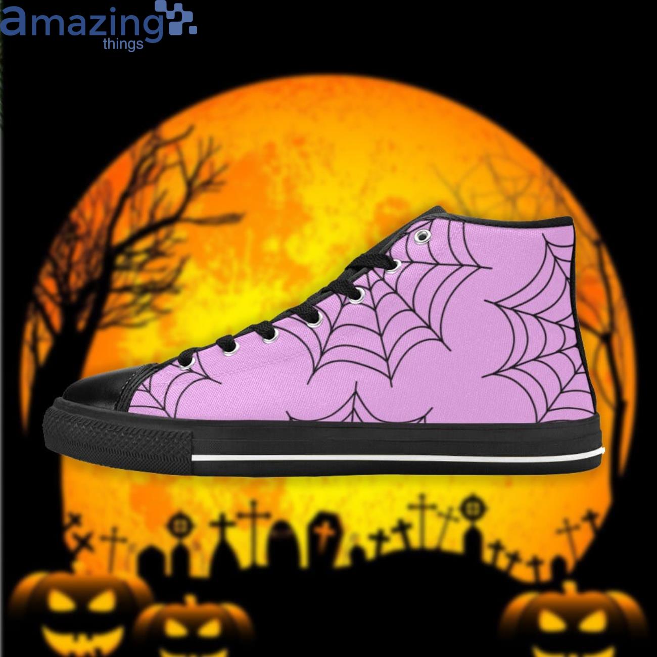 Pastel Goth Pink Spiderweb High Top Shoes image Pastel Goth Pink Spiderweb High Top Shoes Product Photo 2