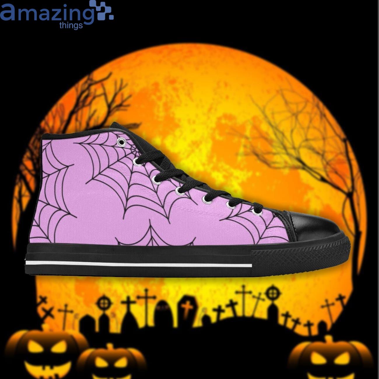 Pastel Goth Pink Spiderweb High Top Shoes image Pastel Goth Pink Spiderweb High Top Shoes Product Photo 3