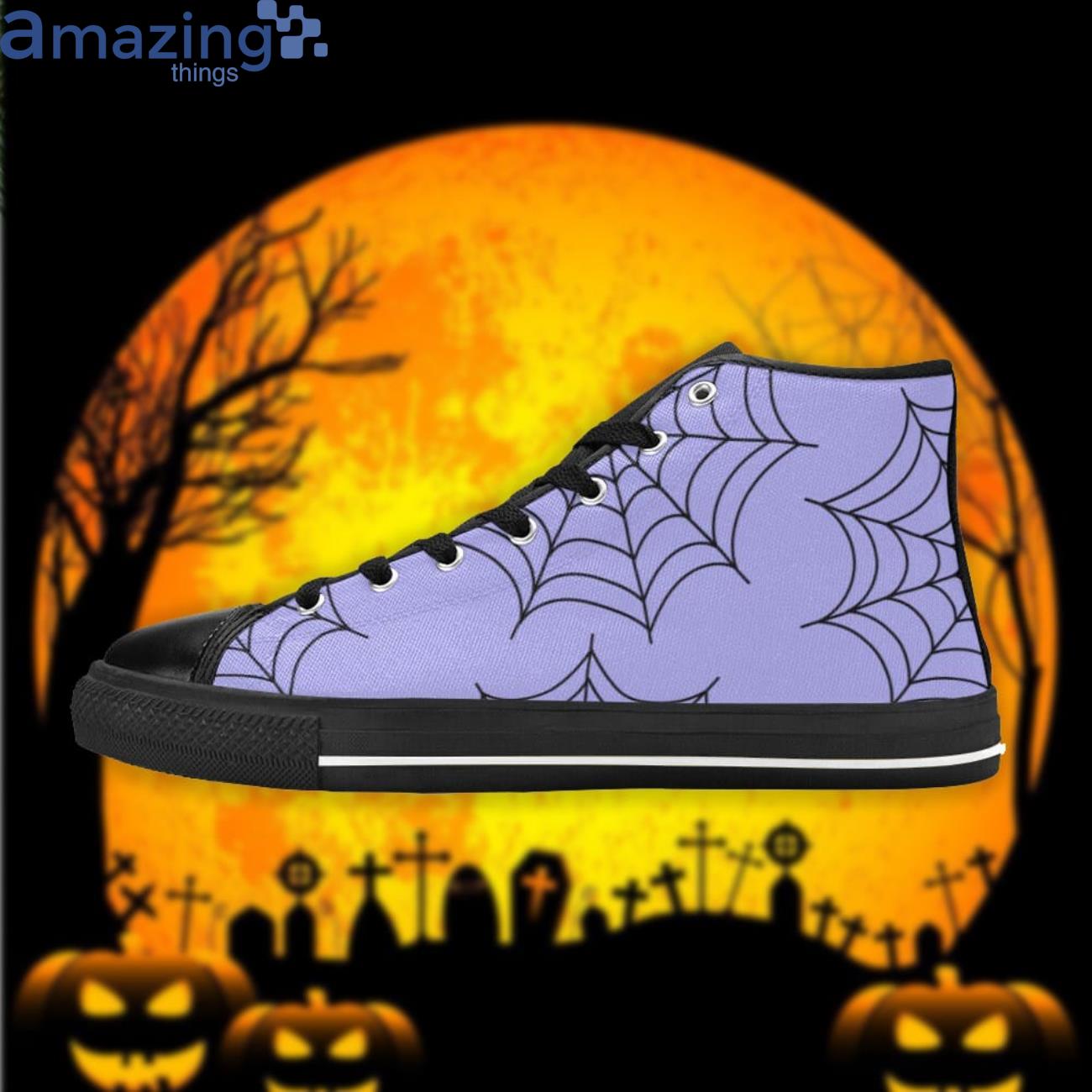 Pastel Goth Purple Spiderweb High Top Shoes image Pastel Goth Purple Spiderweb High Top Shoes Product Photo 2