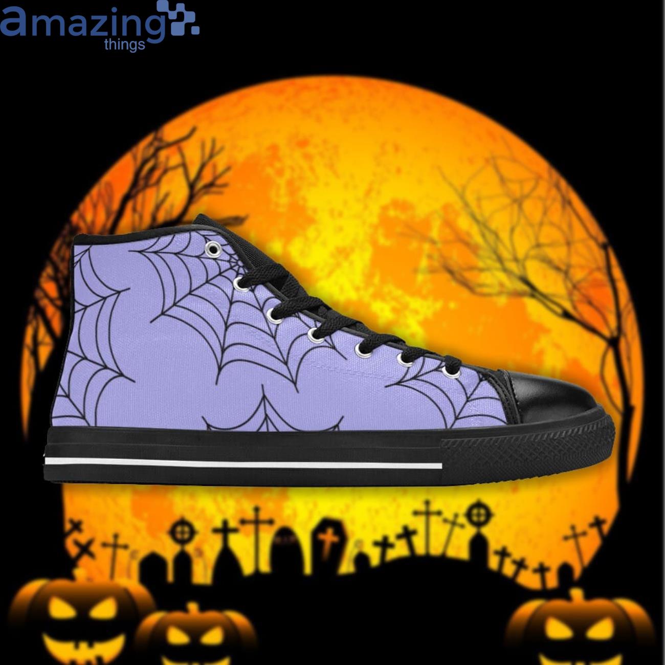 Pastel Goth Purple Spiderweb High Top Shoes image Pastel Goth Purple Spiderweb High Top Shoes Product Photo 3