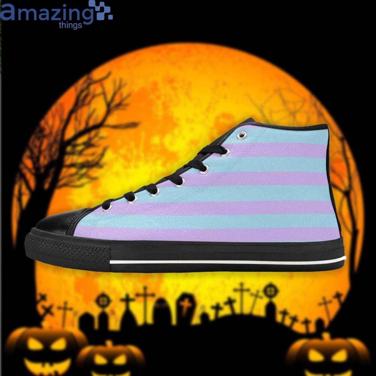 Pastel GothKawaii Stripped High Top Shoes image Pastel GothKawaii Stripped High Top Shoes Product Photo 2
