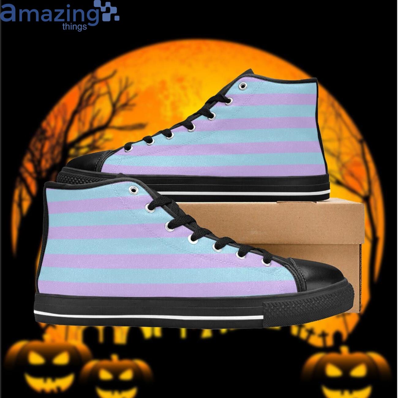 Pastel GothKawaii Stripped High Top Shoes Product Photo 1 Pastel GothKawaii Stripped High Top Shoes Product Photo 1