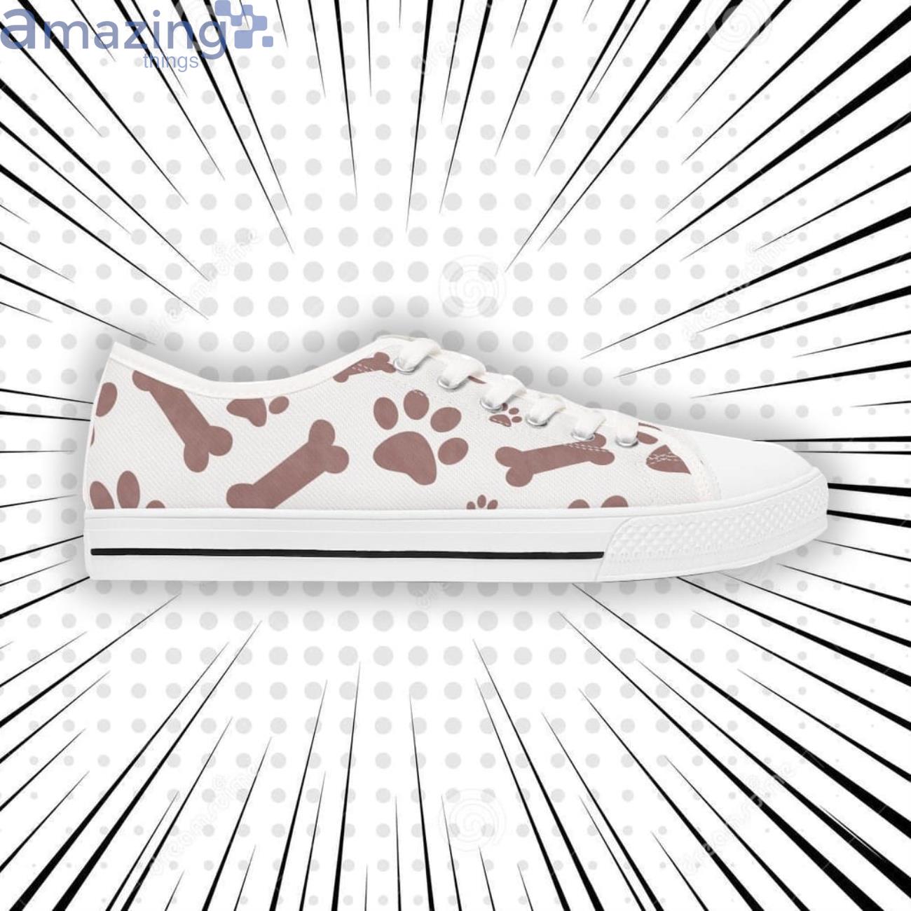 Paw Print Low Top Sneakers Paw Prints And Bones Sneakers Dog Lover Shoes image Paw Print Low Top Sneakers Paw Prints And Bones Sneakers Dog Lover Shoes Product Photo 4