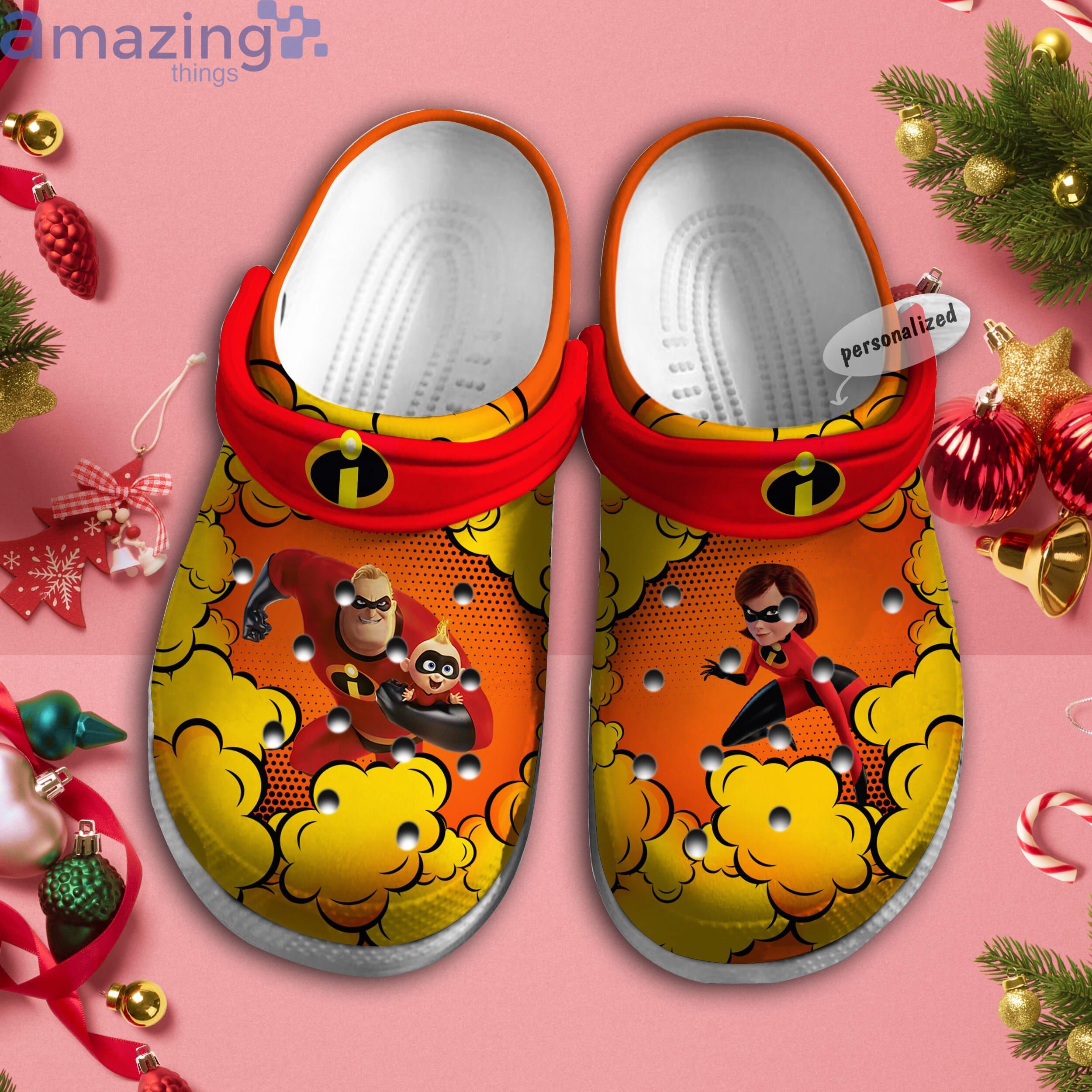 Personalized Name Bob Hellen Parr Hero Family Red Pattern Disney Cartoon Clog For Men And Women Product Photo 1