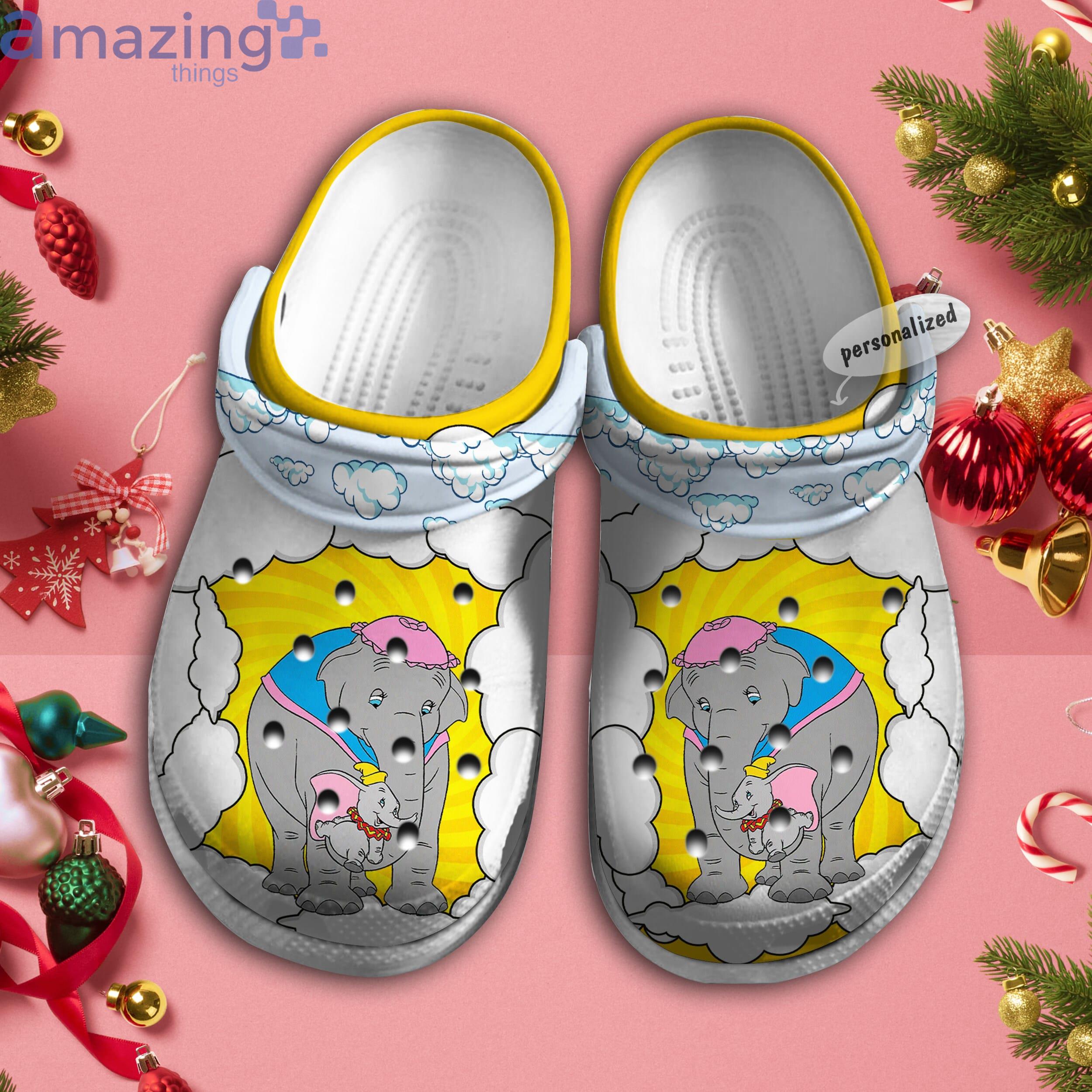 Personalized Name Dumbo Elephant & Mom Yellow Comic Pattern Disney Cartoon Clog For Men And Women Product Photo 1