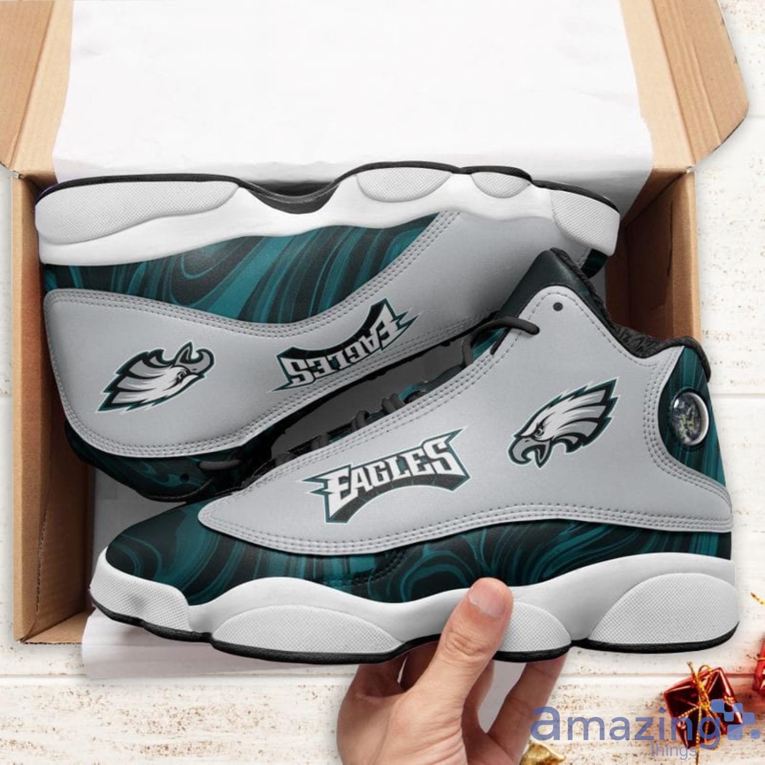 Philadelphia Eagles Marble Pattern Air Jordan 13 Shoes For Fans image Philadelphia Eagles Marble Pattern Air Jordan 13 Shoes For Fans Product Photo 5