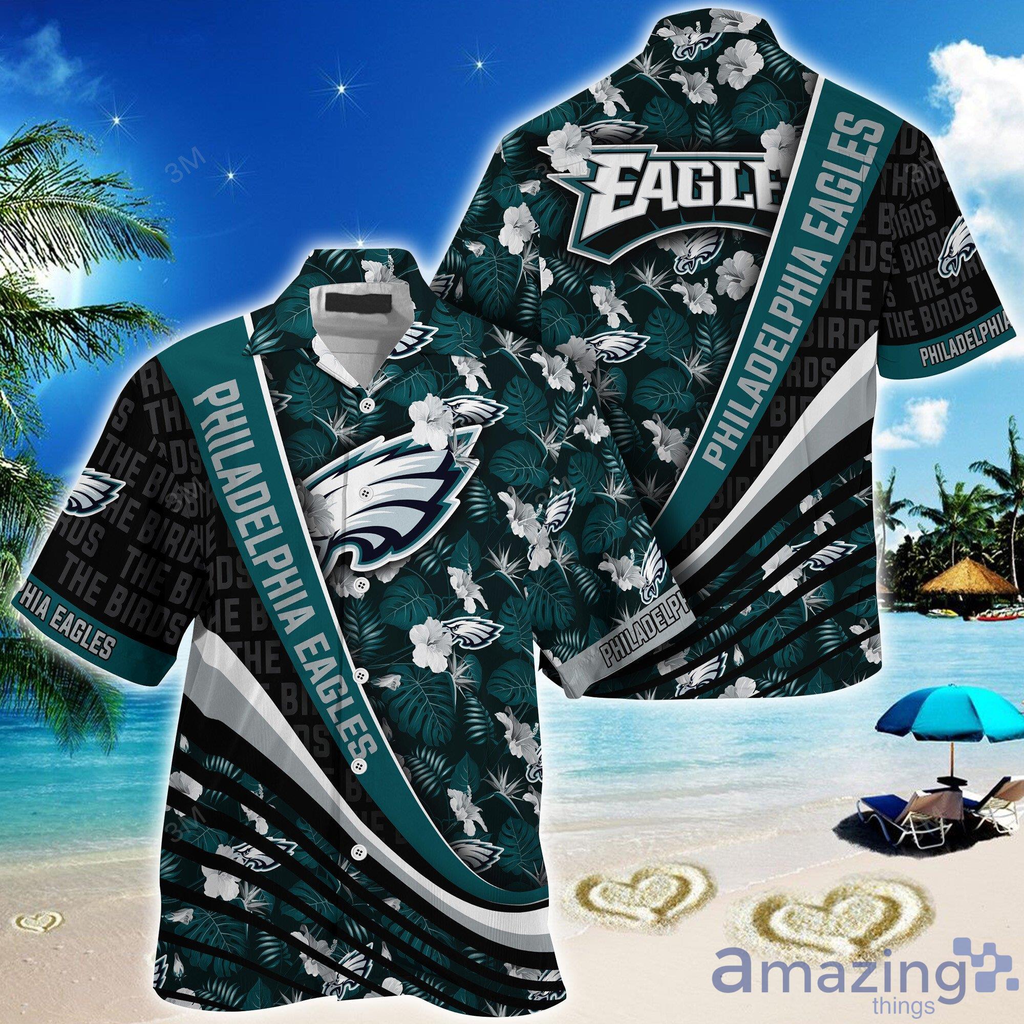 Philadelphia Eagles NFL Tropical Flowers Pattern Short Sleeves Hawaiian Shirt Product Photo 1
